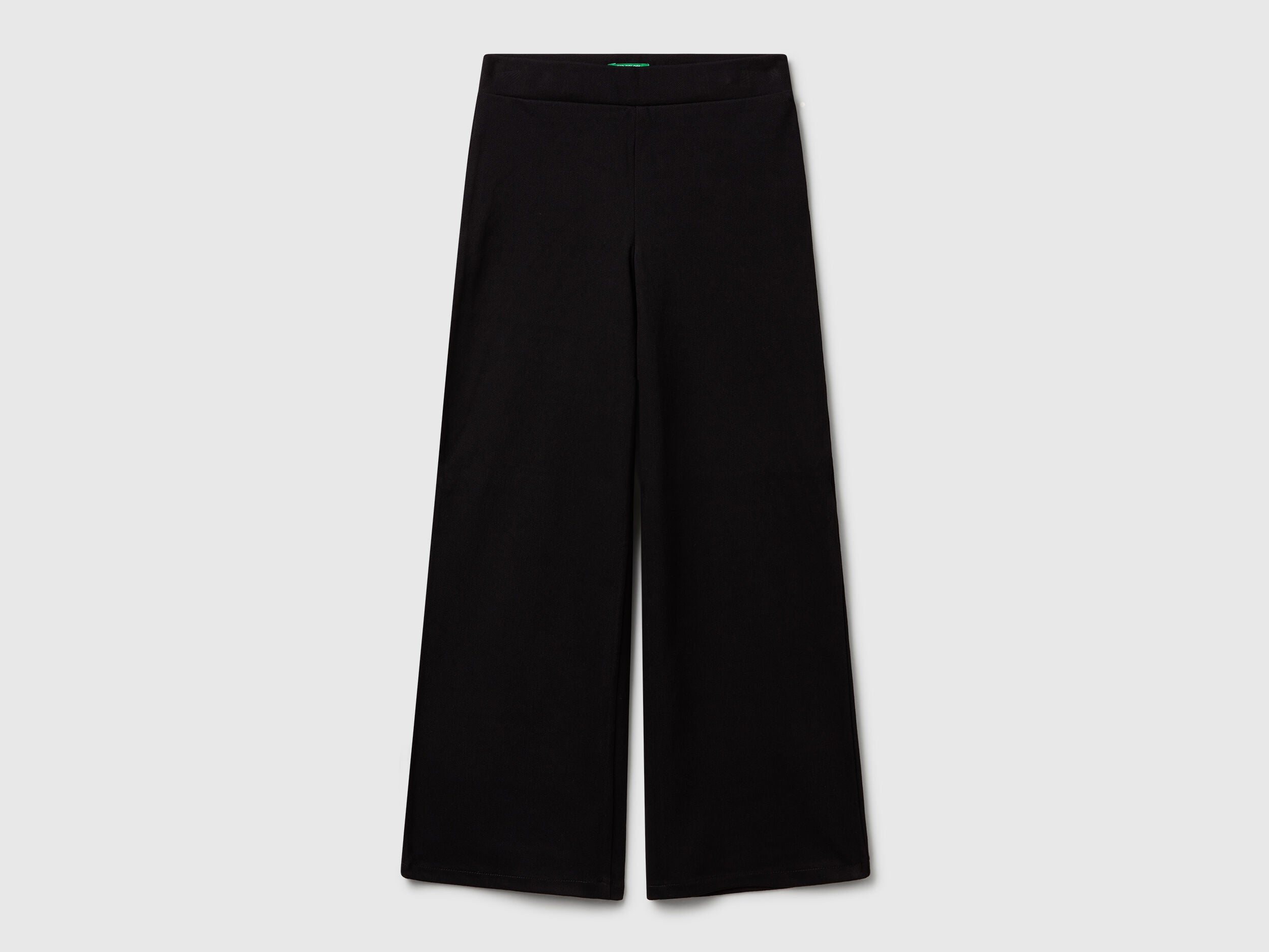 Benetton_Black_Wide Trousers in Stretch Cotton_46D6CE04C_100_01