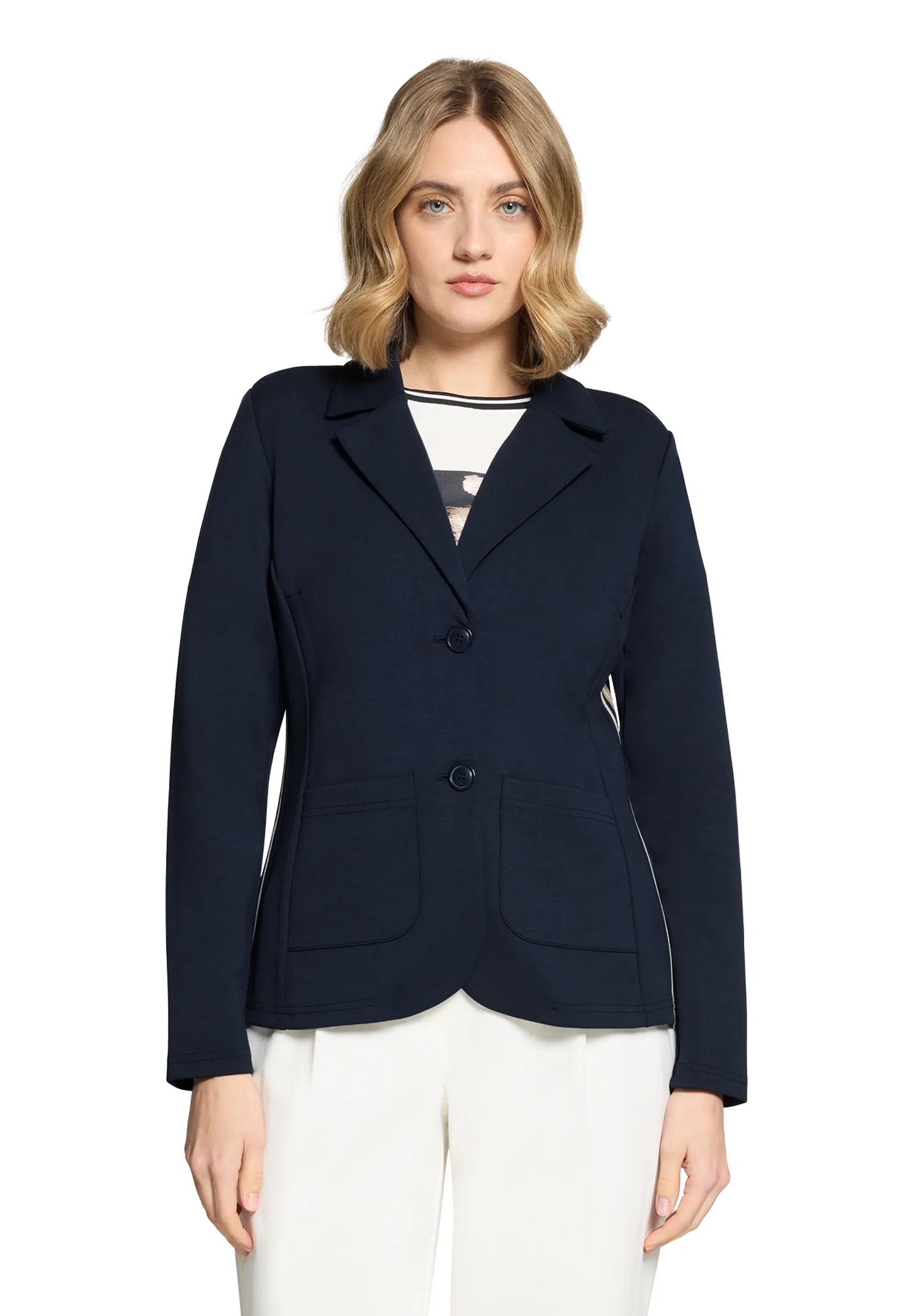 Betty Barclay Dark Sky Women Short Blazer with Patch Pockets SKU: 4715-1761_8345 Image 01