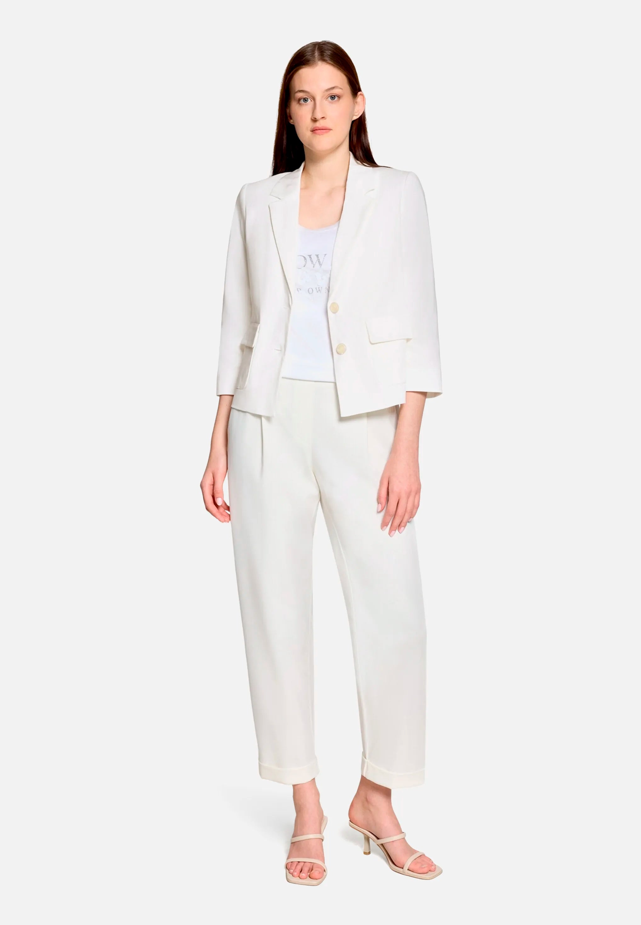 Betty Barclay Offwhite Women Blazer Jacket with 3/4 Sleeves SKU: 4752-1246_1014 Image 03