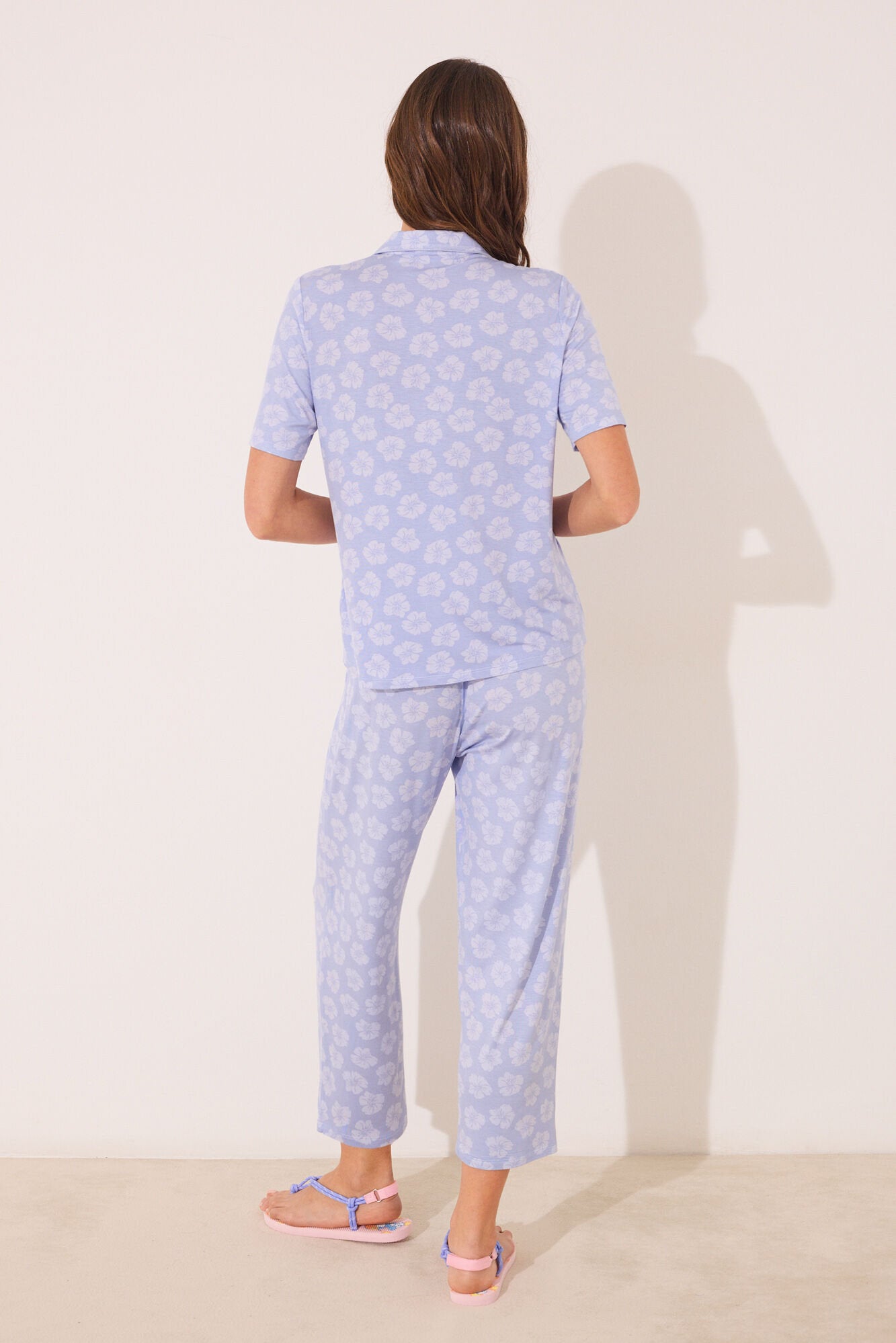 Women Secret_Blue Capri Viscose Classic Pyjamas_4752519_12_05