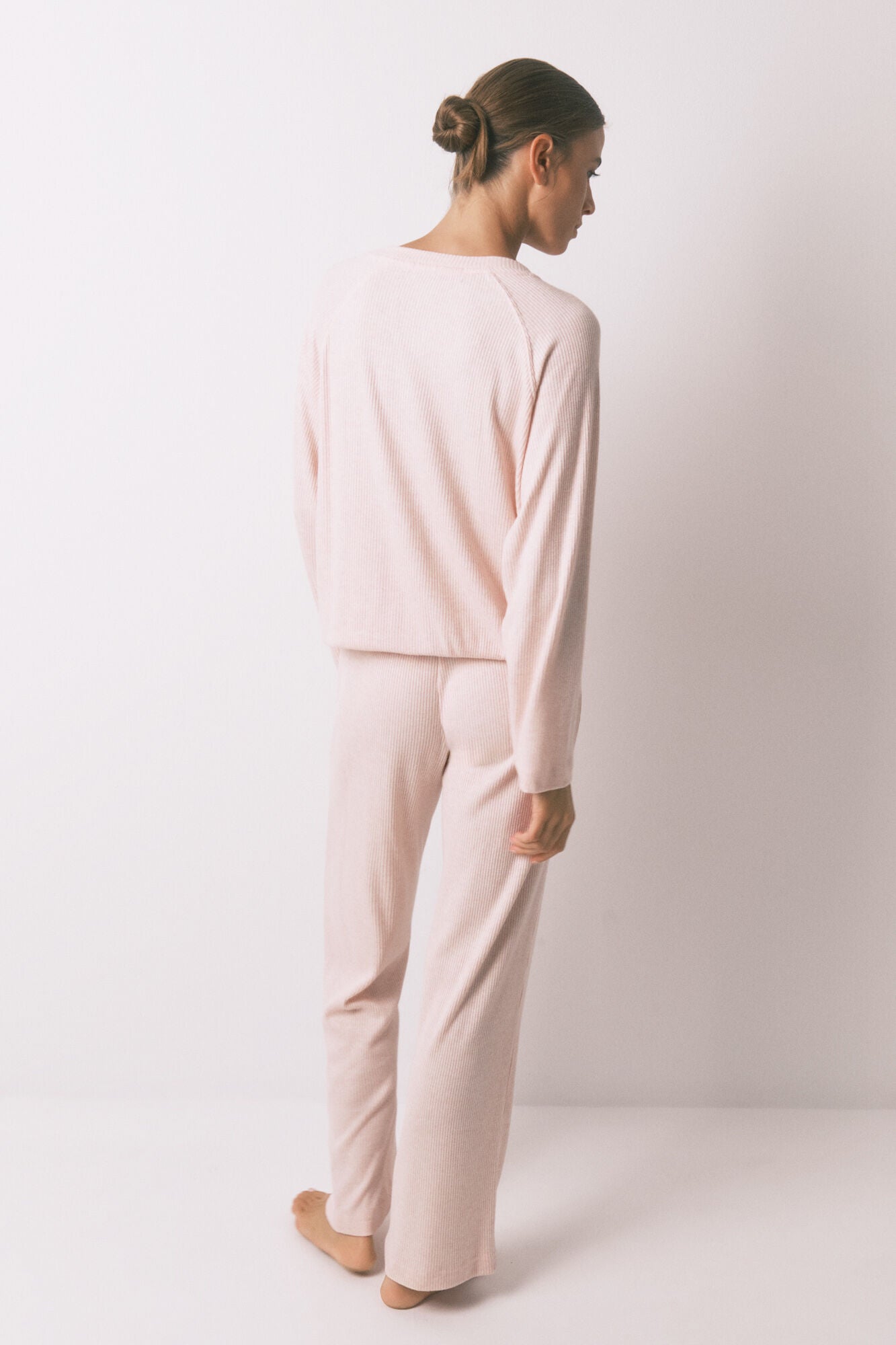 Women Secret_Purple/Lilac_Long Lilac Brushed Ribbed Pajamas_4752528_78_06