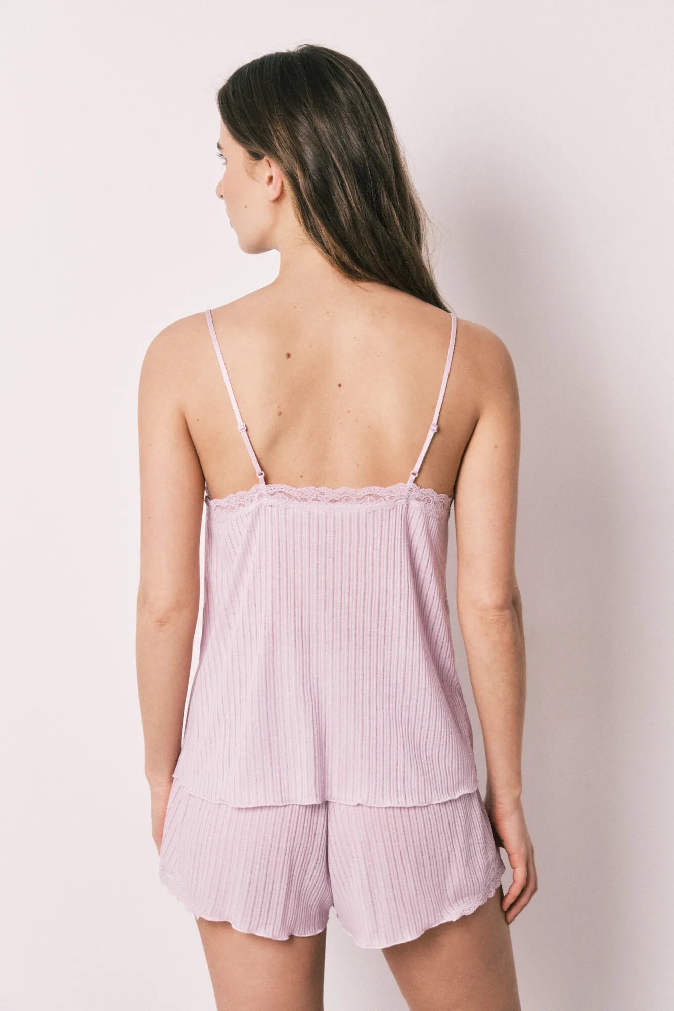 Women Secret_Pink_Pink Soft Touch Ribbed Short Pyjamas_4753114_72_06