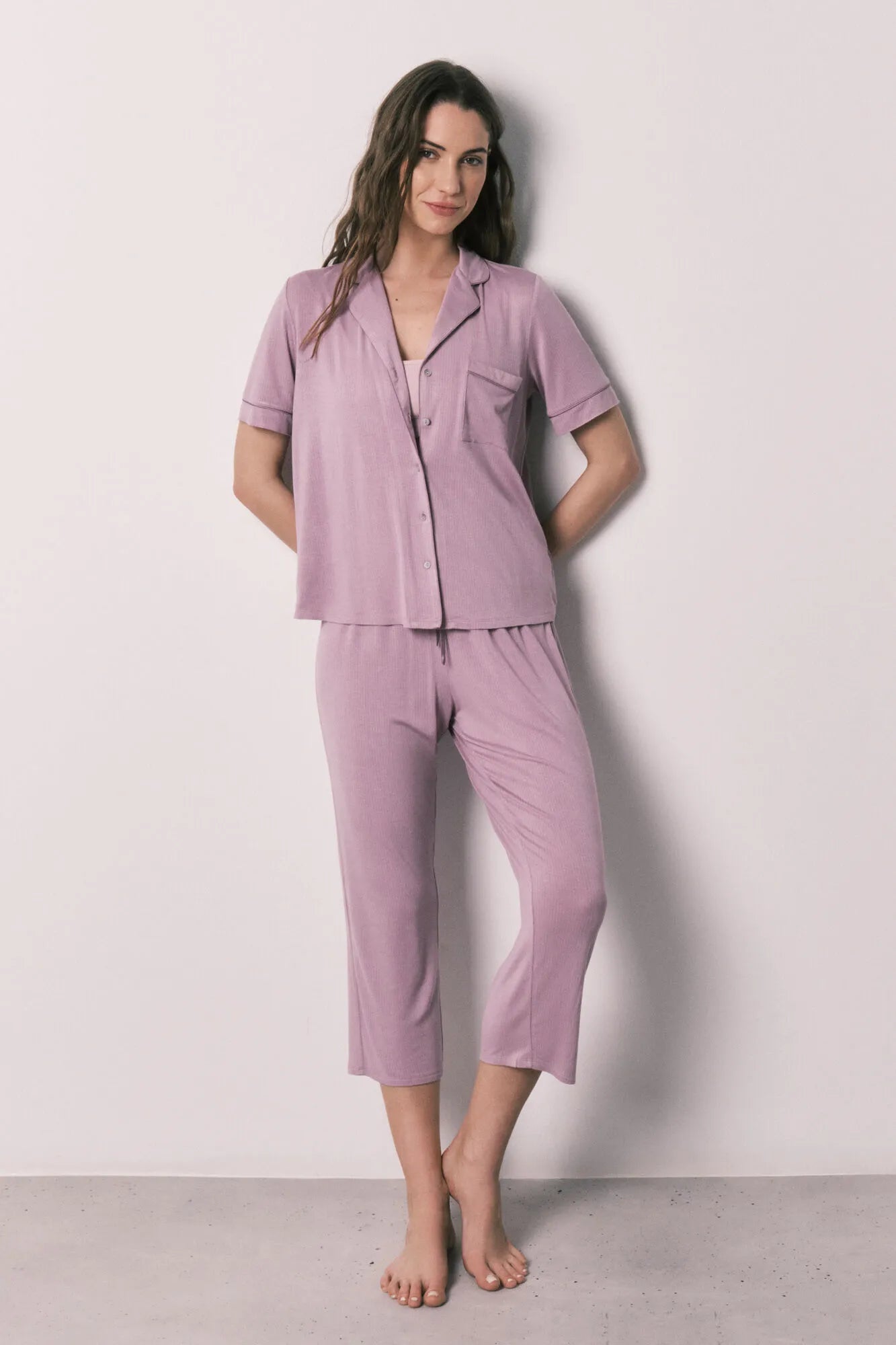 Women Secret Pink Women Pink Soft Touch Classic Capri Pyjamas SKU: 4753117_73 Image 02