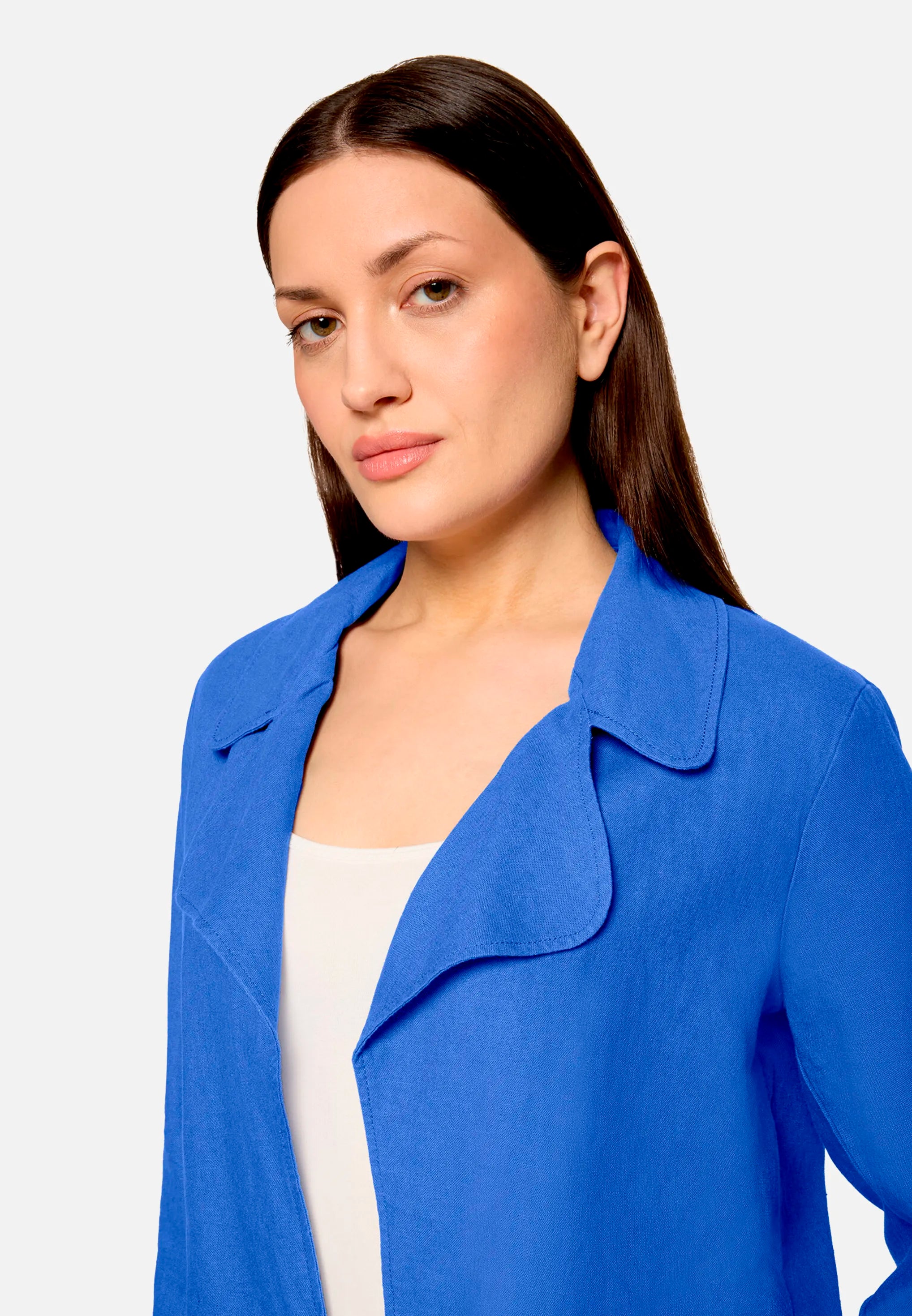 Betty Barclay Adria Blue Women Summer Blazer with 3/4 Sleeves SKU: 4755-1340_8327 Image 07