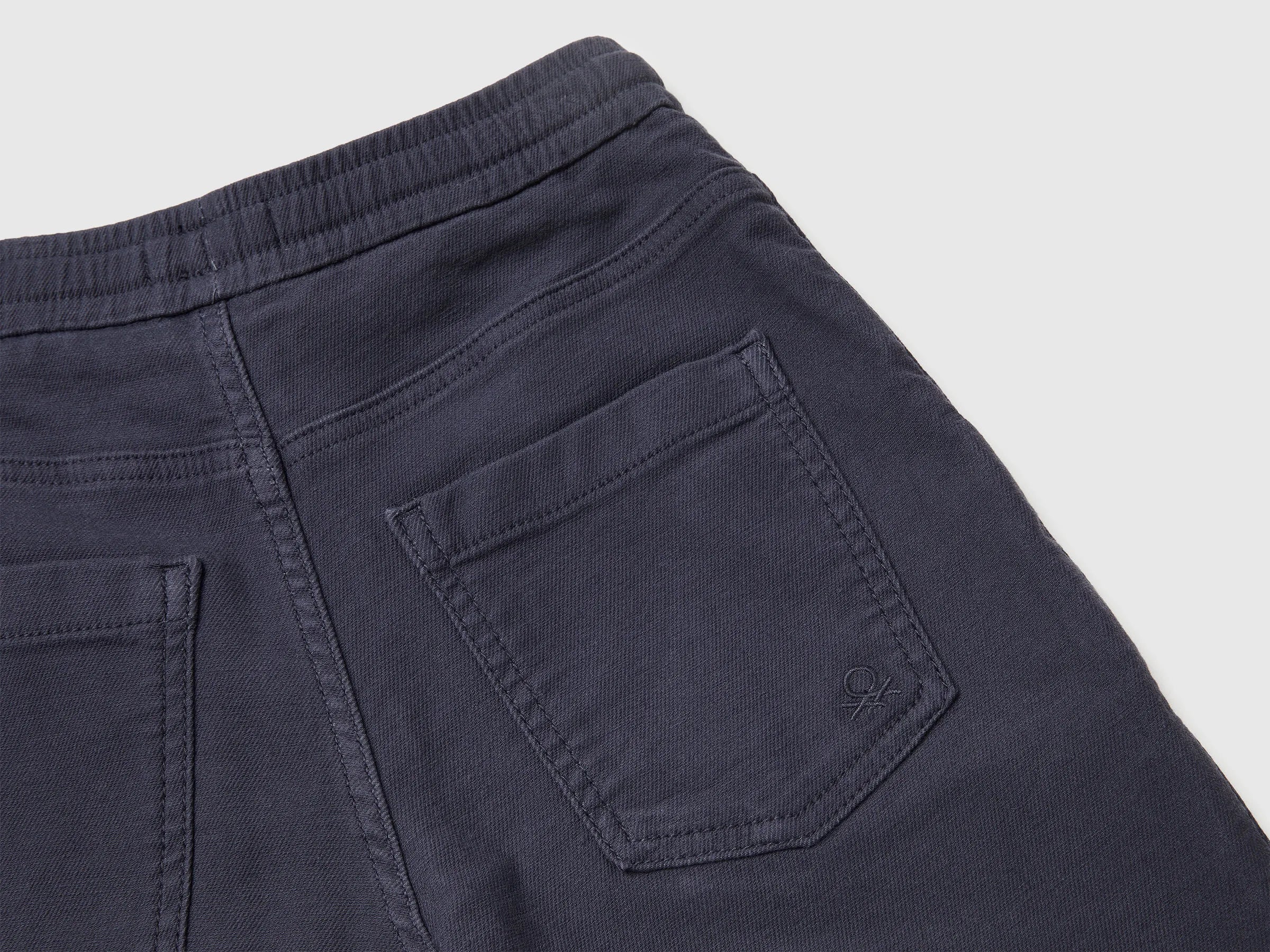 Benetton_Air Force Blue_Joggers with Cotton Blend with Drawstring_47K0CF03T_0J8_03