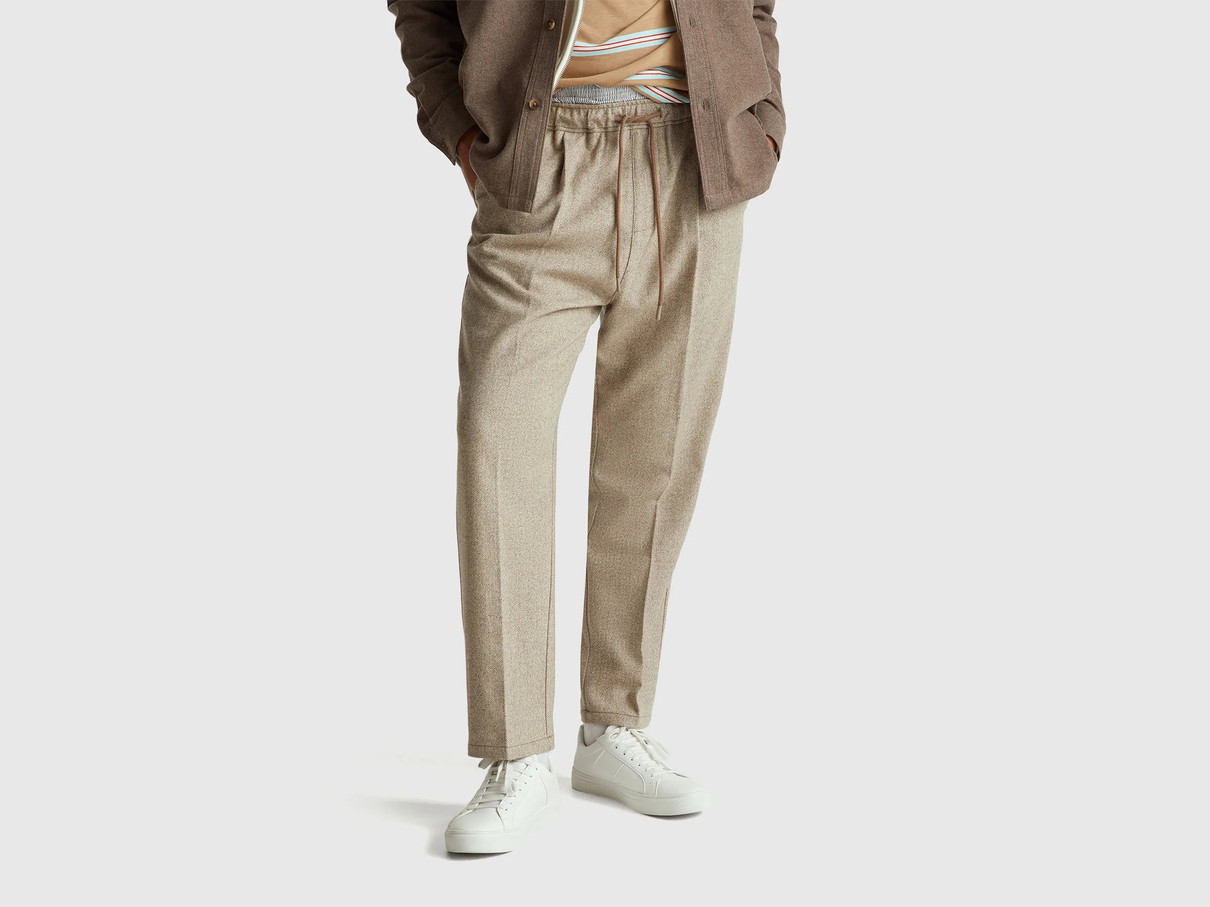 Benetton_Brown_Flannel Joggers_47WUUF05V_901_02