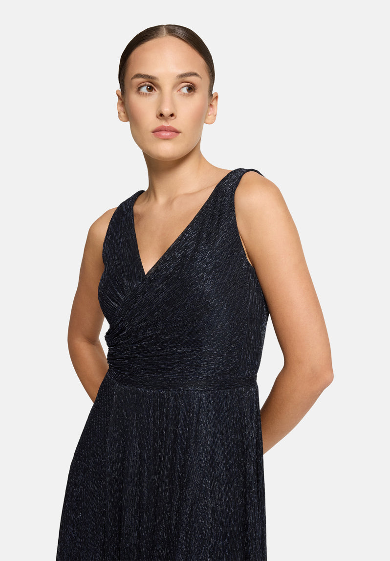 Vera Mont_Blue/Black_Evening Dress with Pleats_4819-4669_8890_03