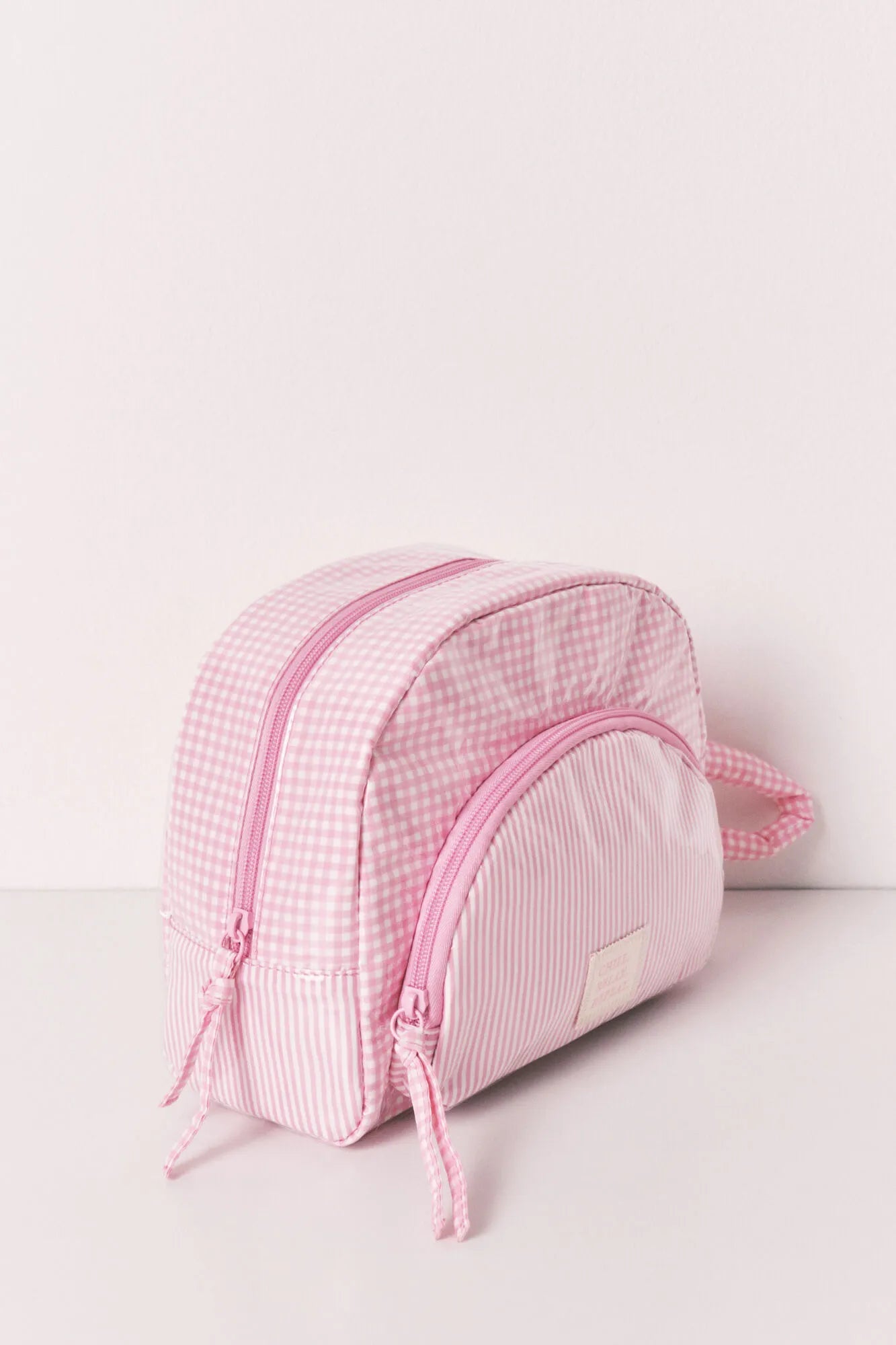 Women Secret Pink Women Pink Puffer Checked and Striped Vanity Case SKU: 4843052_70 Image 05