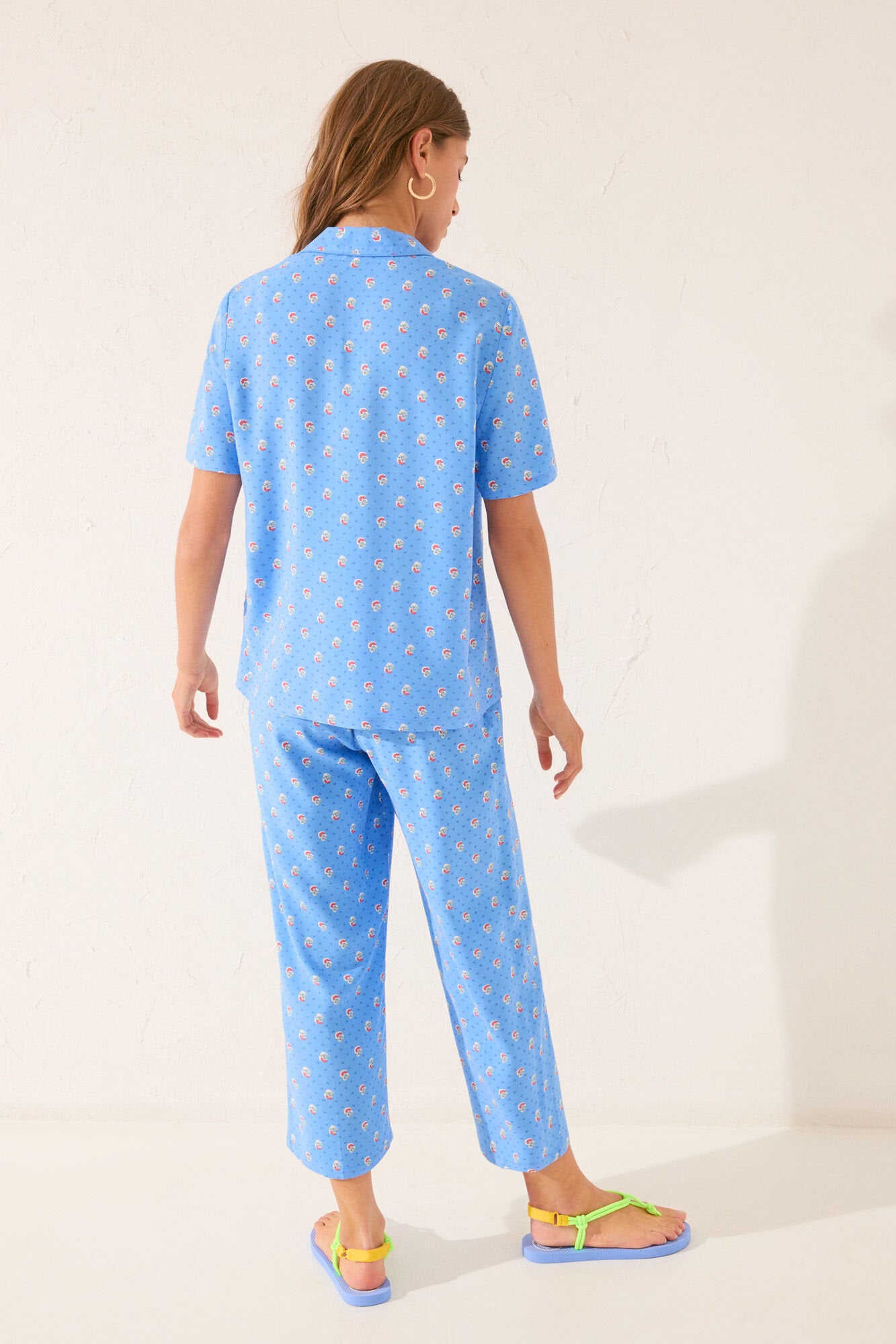 Women Secret_Blue Viscose Capri Classic Pyjamas_4852091_19_05