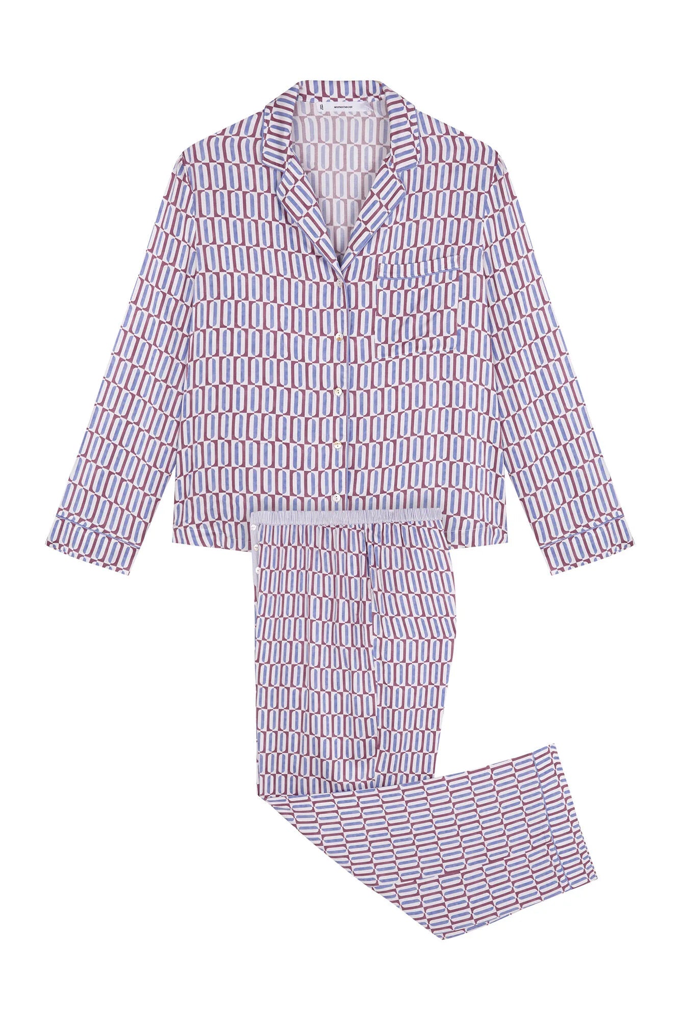 Women Secret_Printed_Long Satin Classic Pyjamas with Geometric Print_4852102_69_08