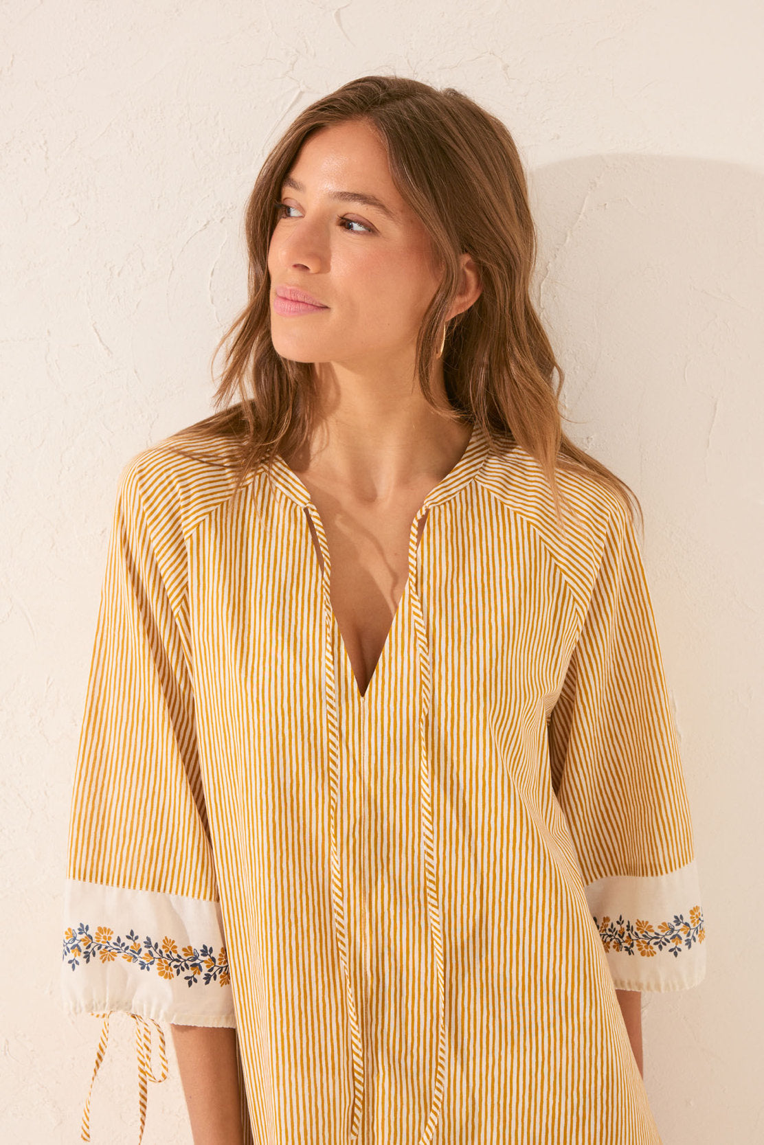 Women Secret_Striped Cotton Midi Tunic with Border_4922732_09_02