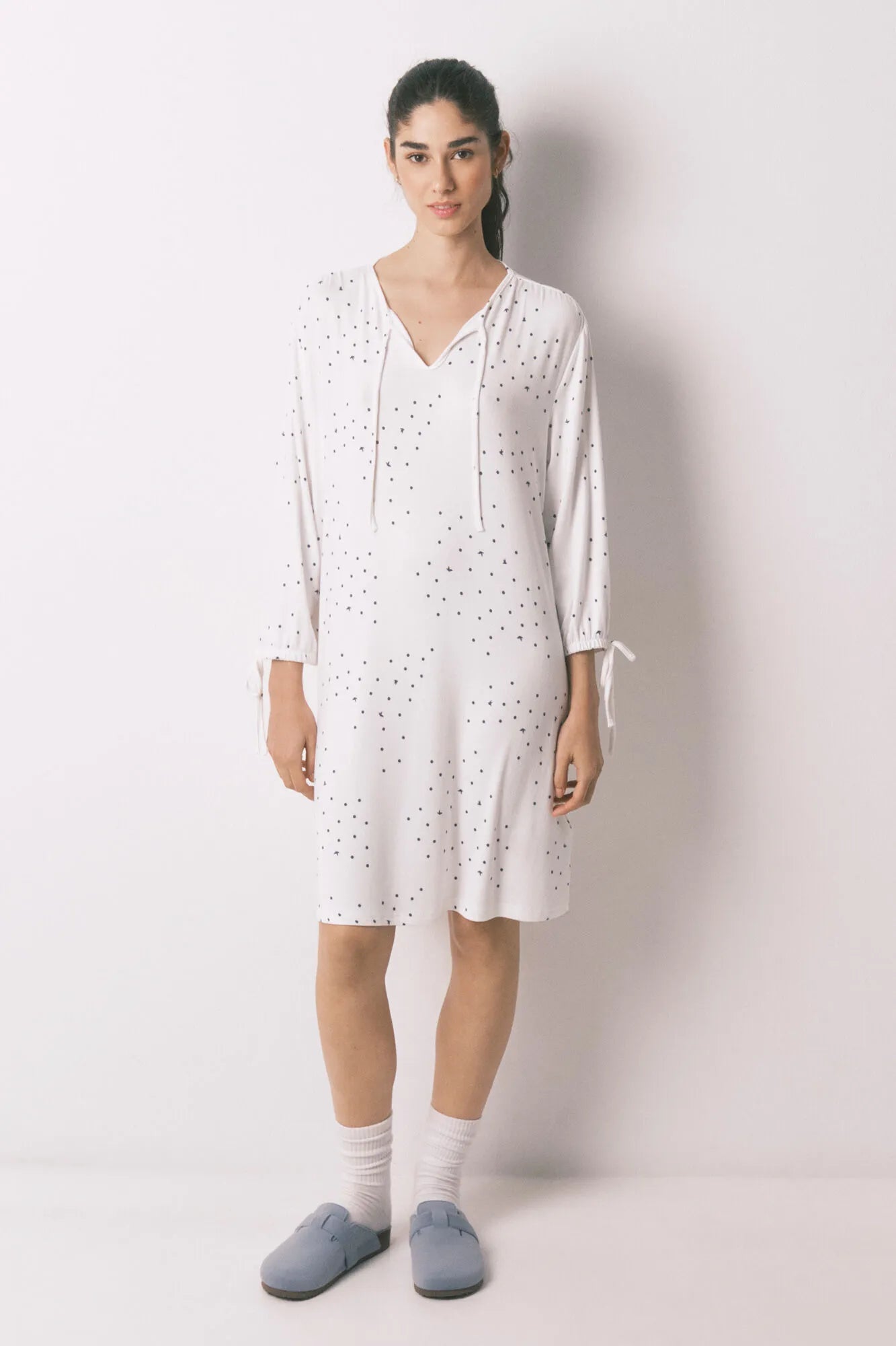 Women Secret_White Print_White Bird Print Midi Nightgown_4923660_97_03