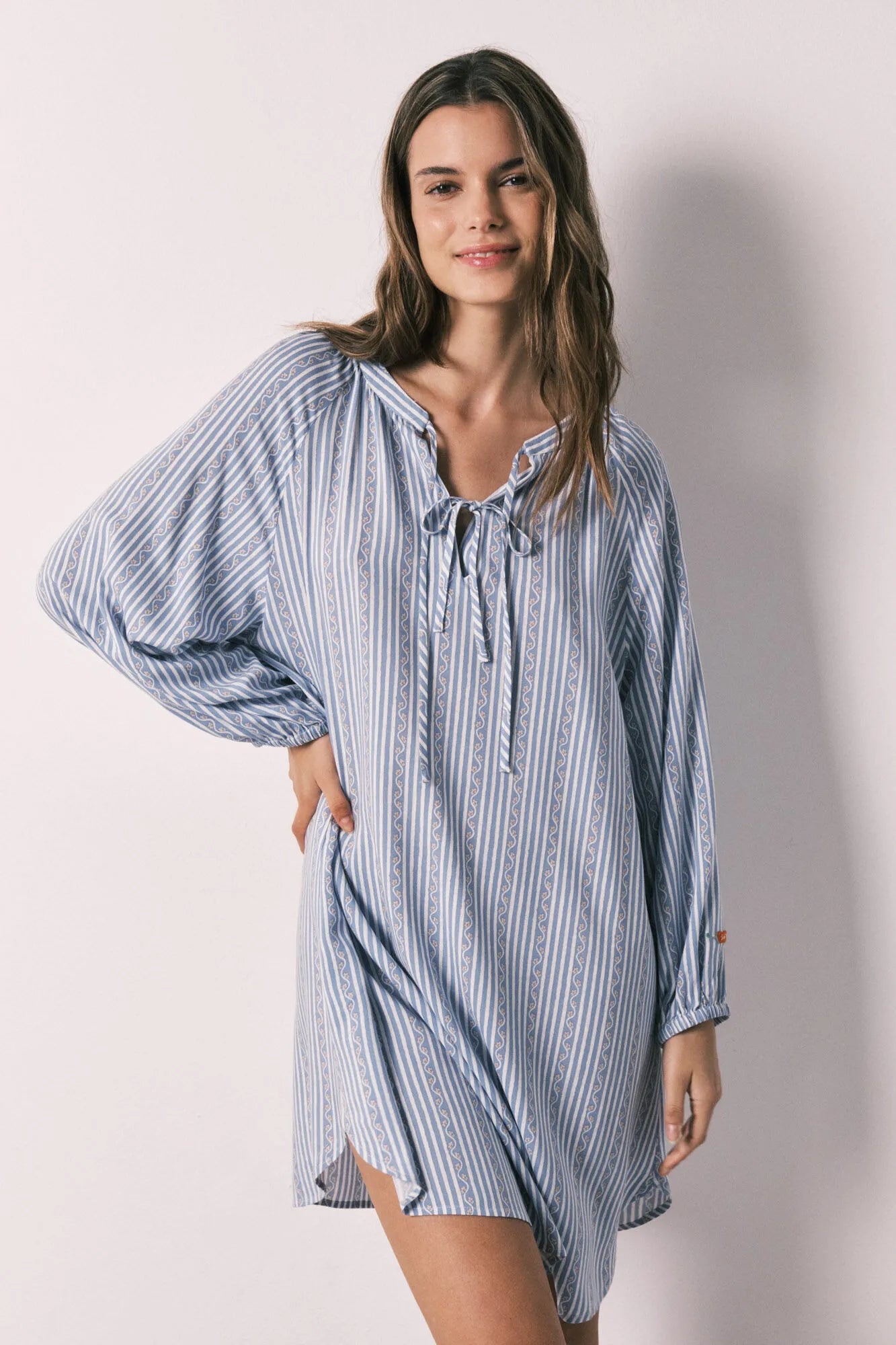 Women Secret Blue Print Women Blue Striped Viscose Short Camisole SKU: 4923664_19 Image 04