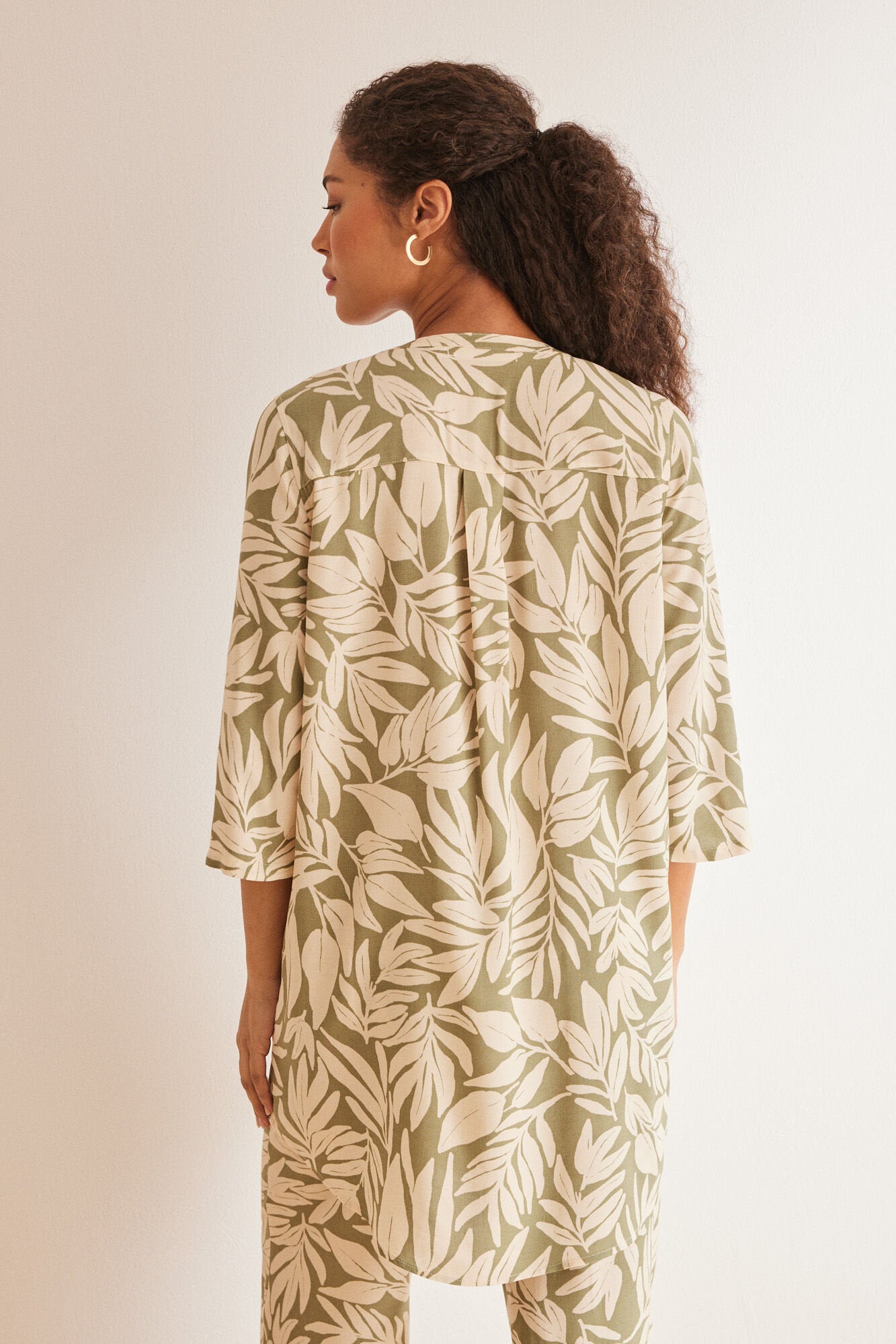 Green Print Long Sleeves Camisoles_4927029_29_05