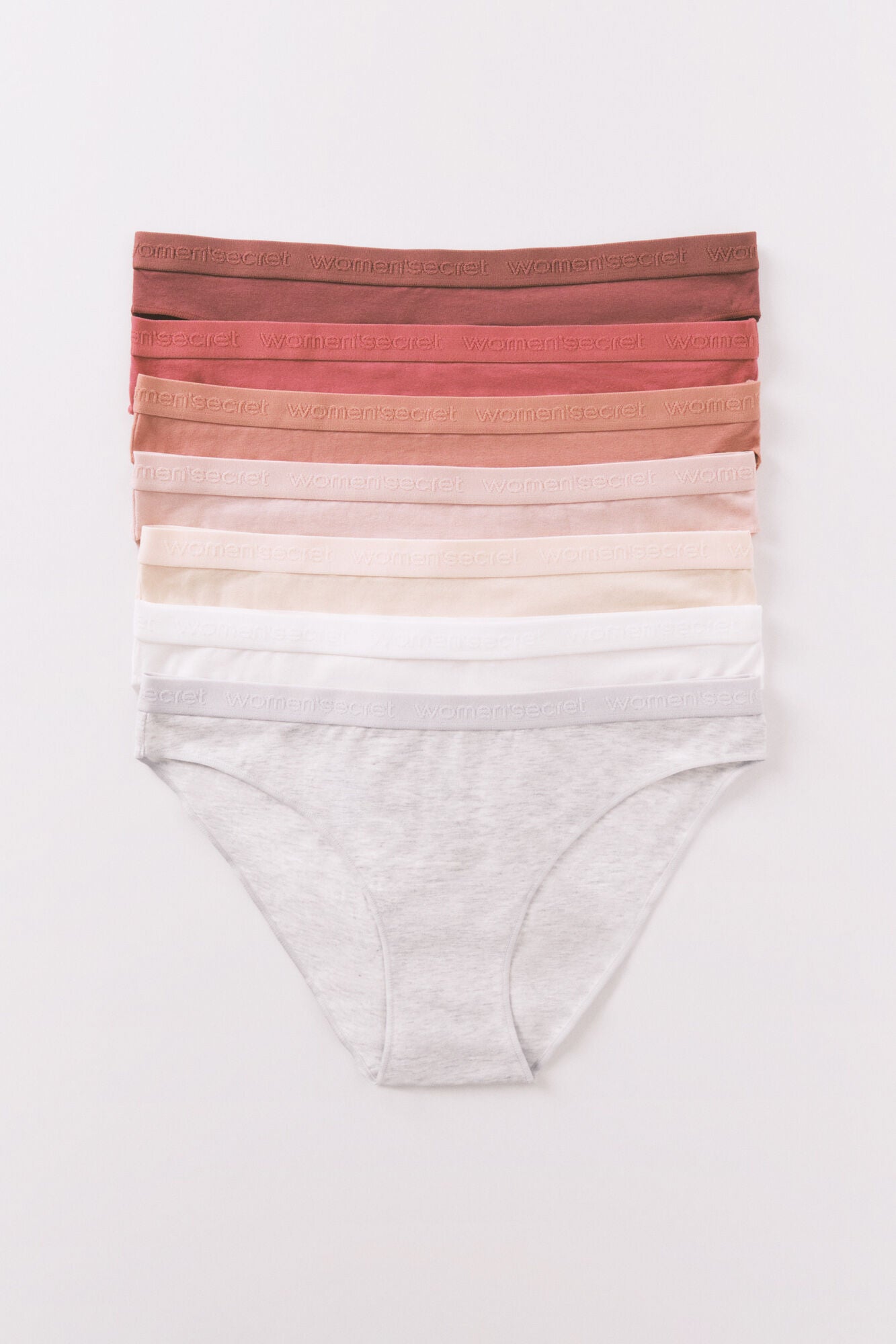 Women Secret_Multi-Color_Pack of 7 White Print Cotton Thongs_4932672_97_01