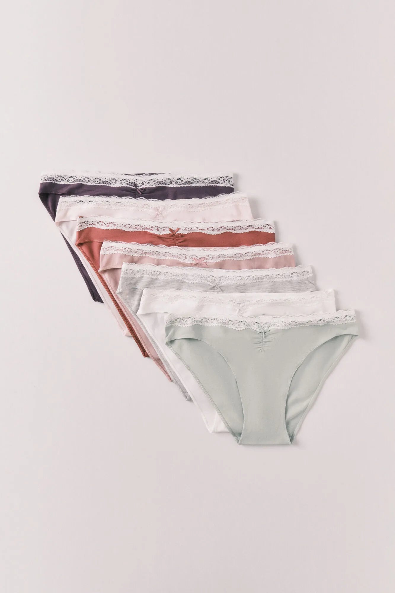 Women Secret White Print Women 7-Pack Classic Cotton Lace Bow Panties SKU: 4933664_97 Image 02