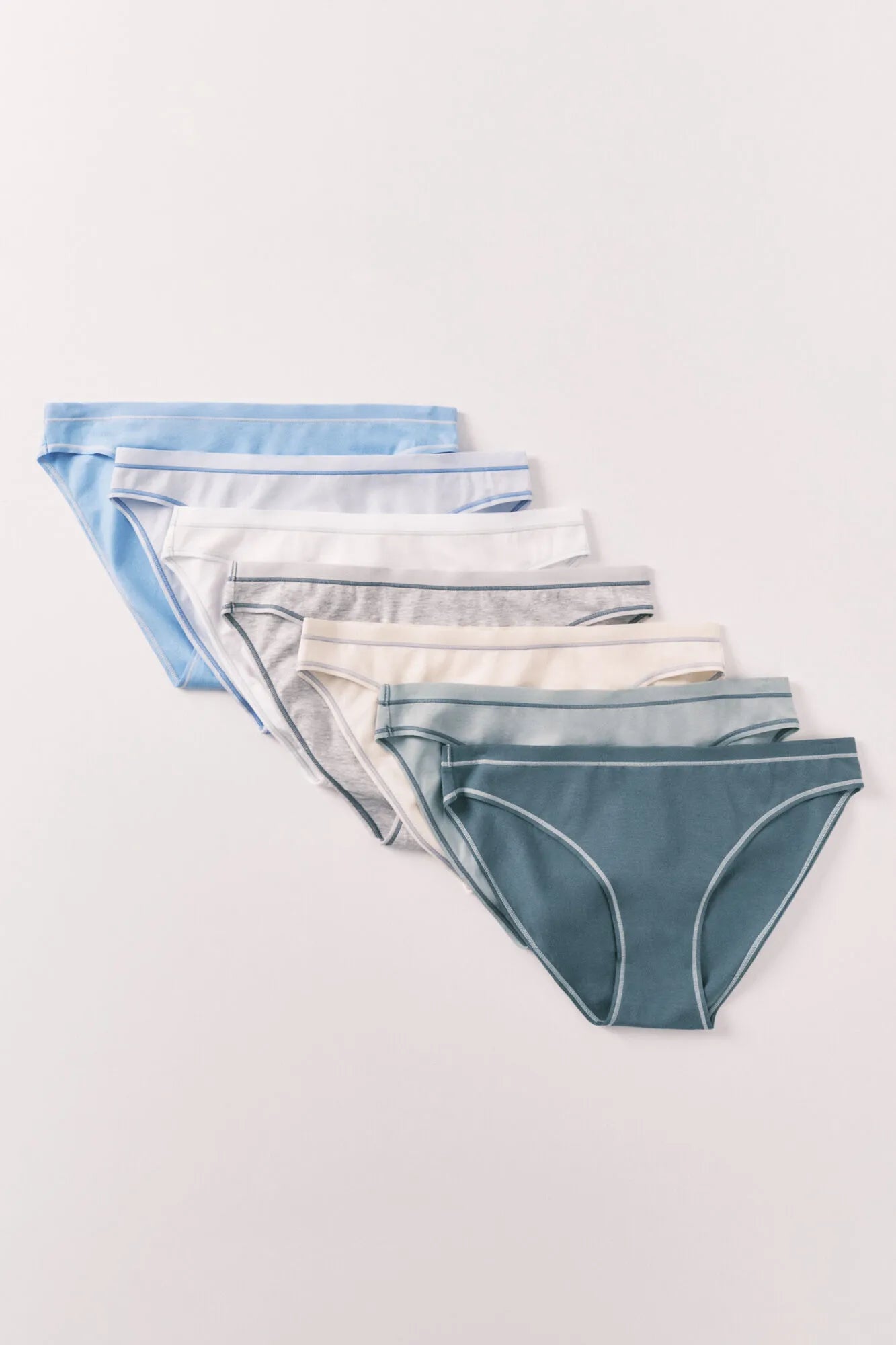 Women Secret White Print Women 7-Pack Cotton Classic Contrast Stitching Panties SKU: 4933673_97 Image 02