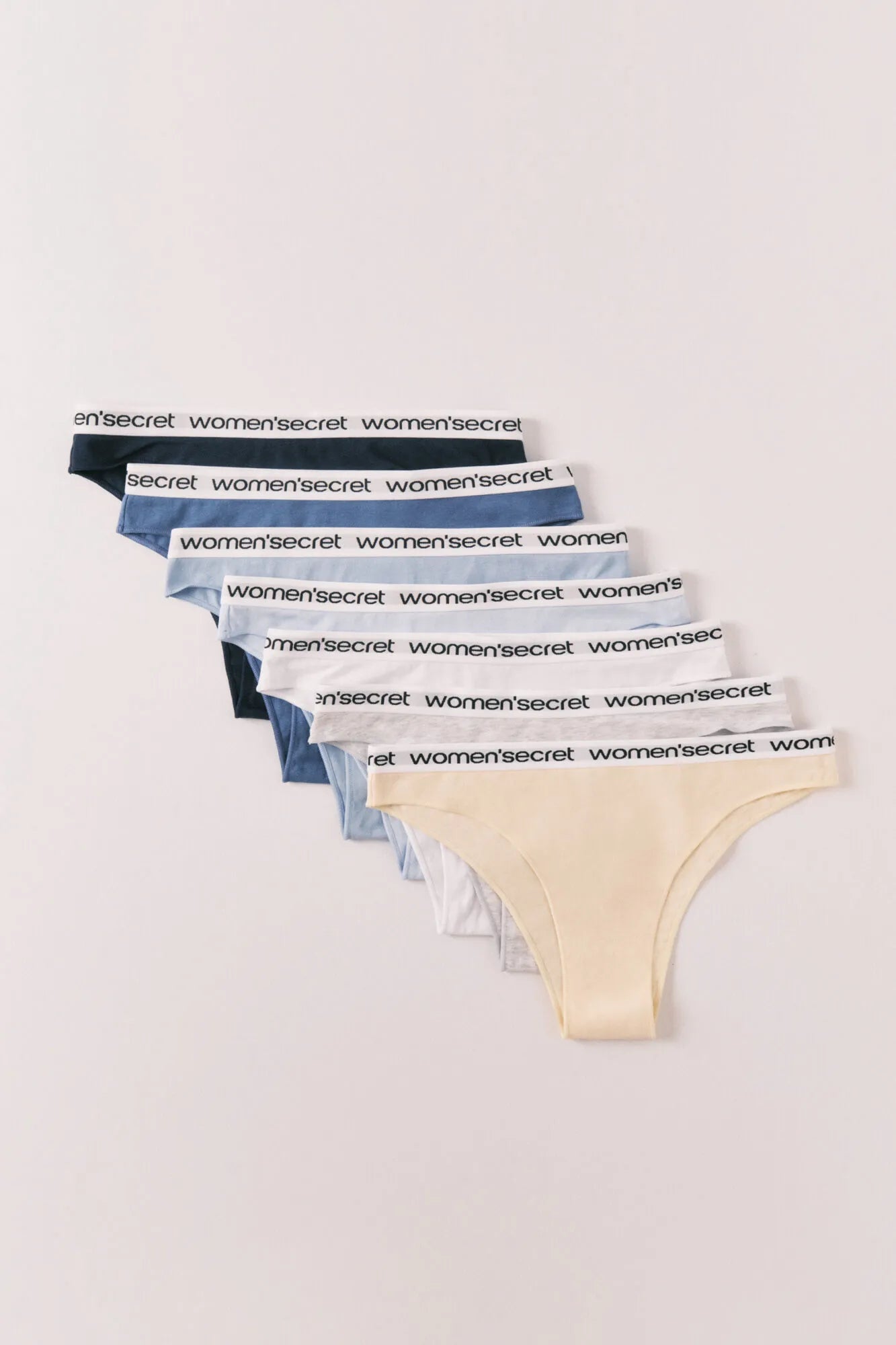 Women Secret White Print Women Plain Cotton 7-Pack Brazilian Panties With Logo SKU: 4933685_97 Image 01