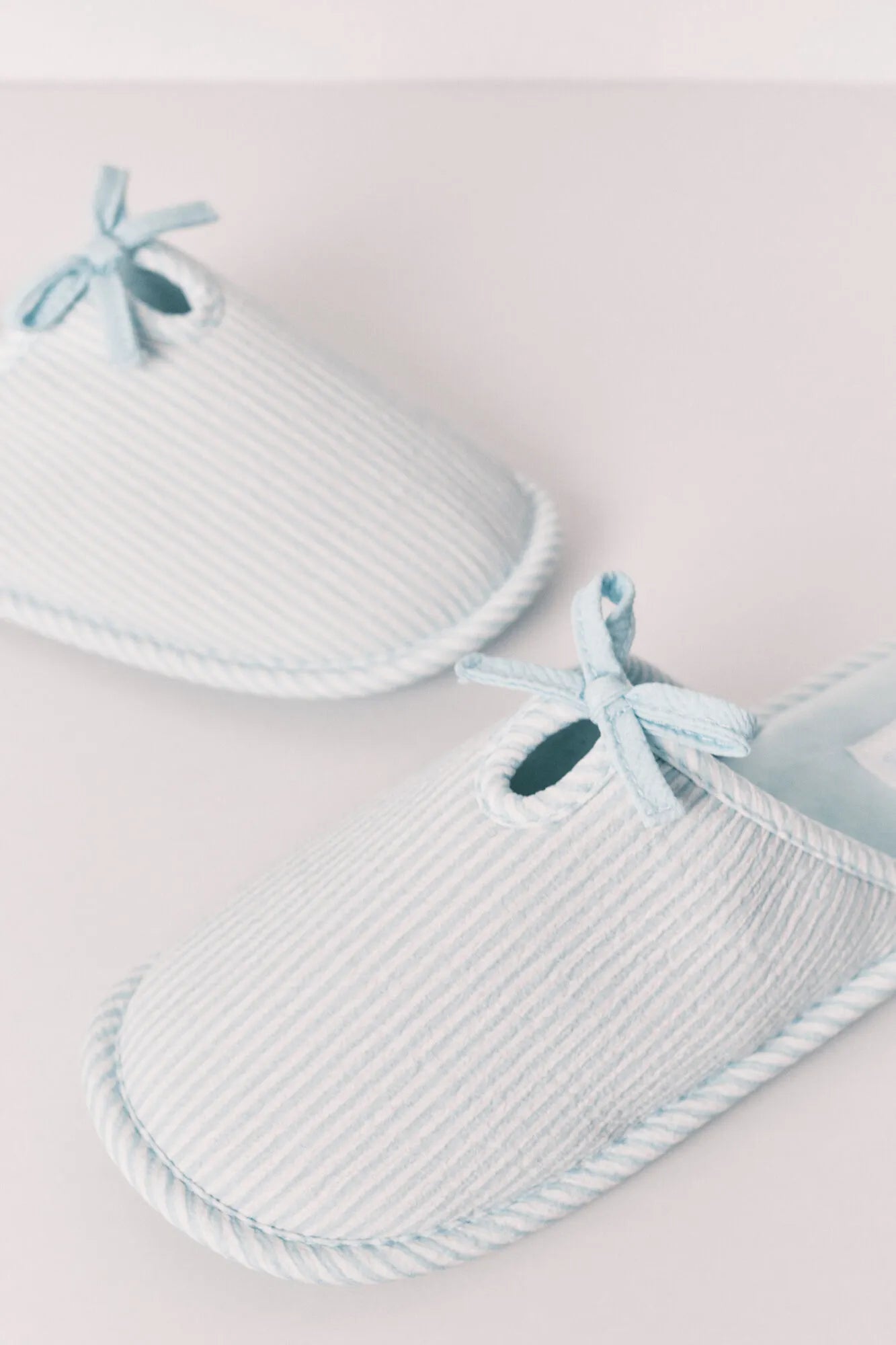 Women Secret Green Women Green Striped Bow Slippers SKU: 4993718_28 Image 01