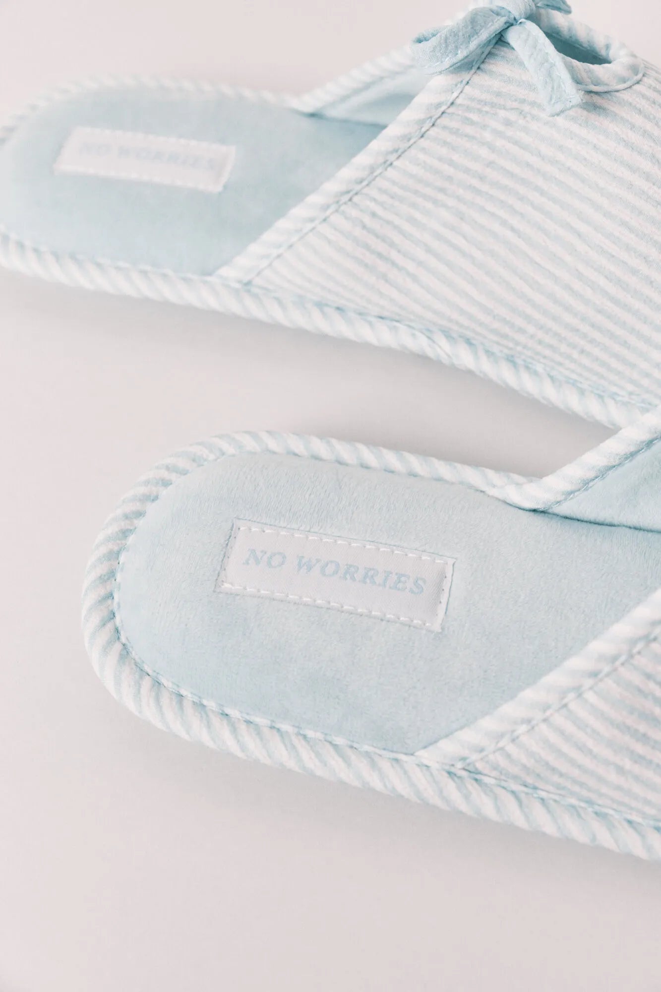 Women Secret Green Women Green Striped Bow Slippers SKU: 4993718_28 Image 02