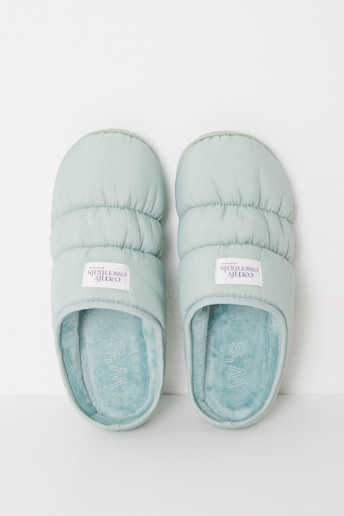 Women Secret_Green Padded Nylon House Slippers_4999679_23_04