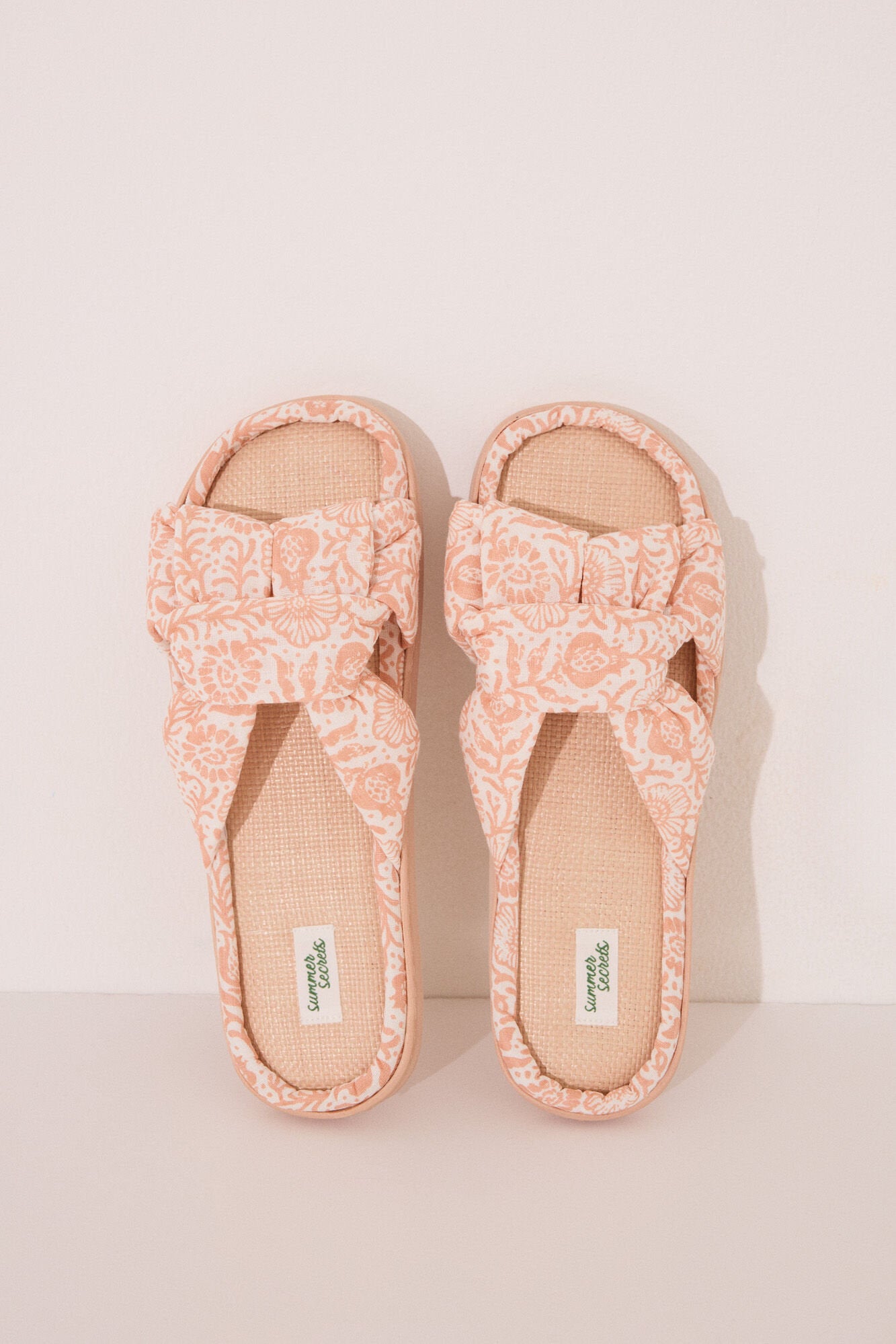 Women Secret_Orange Peach Raffia Knotted Upper Slippers_4999705_67_04
