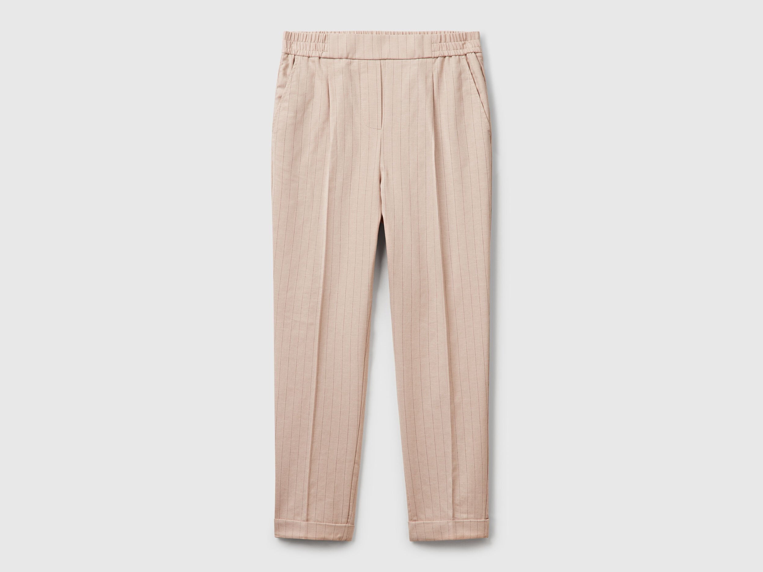 Benetton_Regular Fit Pinstriped Trousers_49KBDF090_901_04