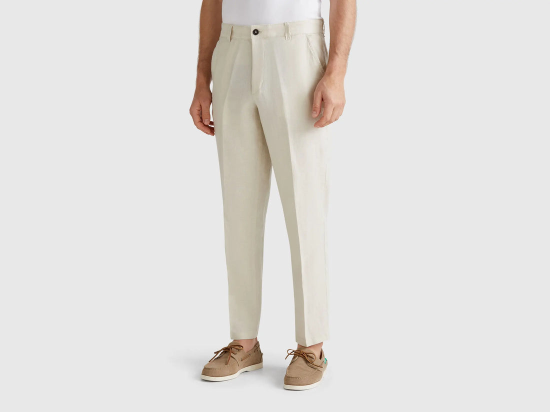 Benetton_Chinos in Pure Linen_4AGH55HW8_152_02