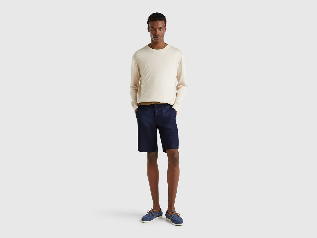 Benetton_Bermudas in Pure Linen_4AGH59548_016_01