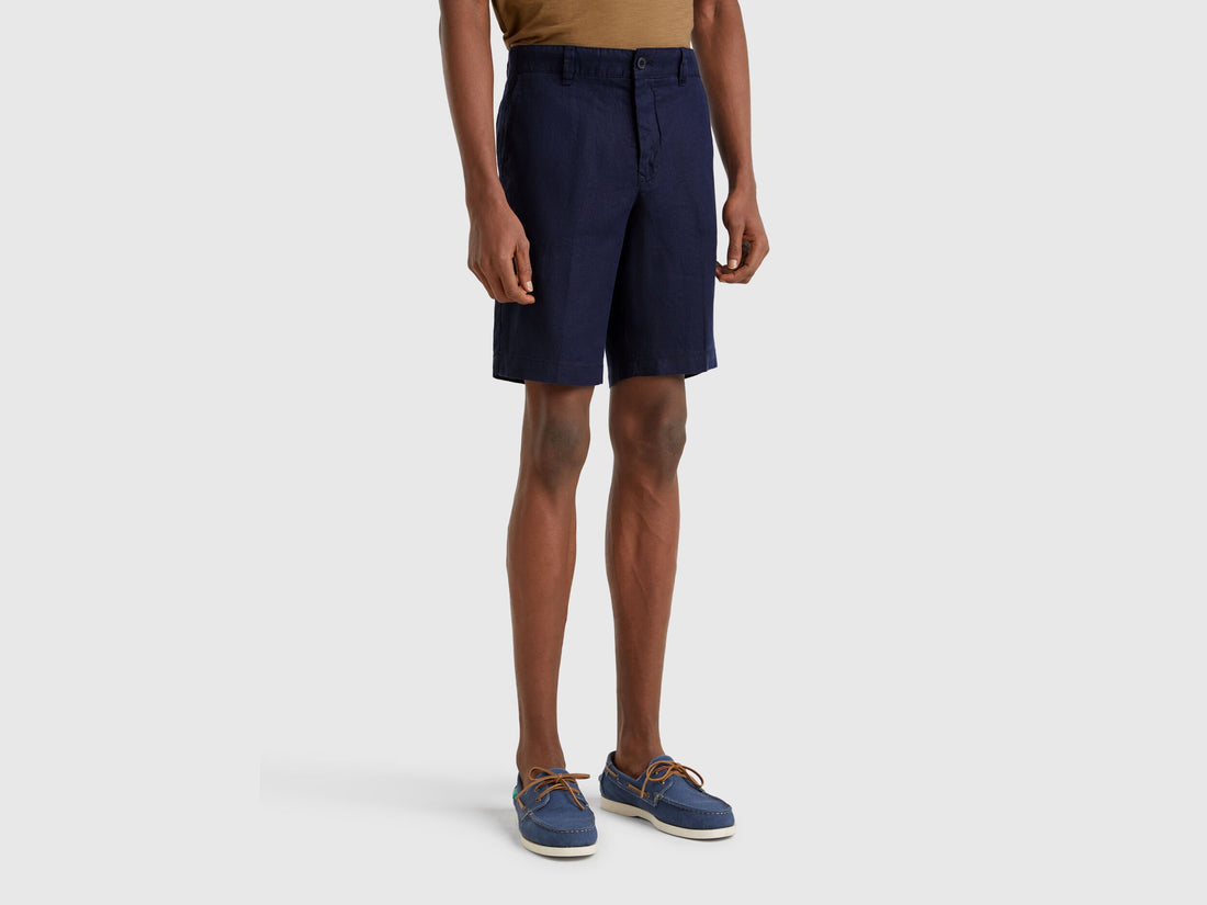 Benetton_Bermudas in Pure Linen_4AGH59548_016_02