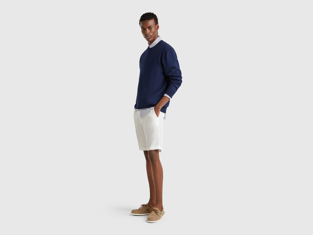 Benetton_Bermudas in Pure Linen_4AGH59548_074_01