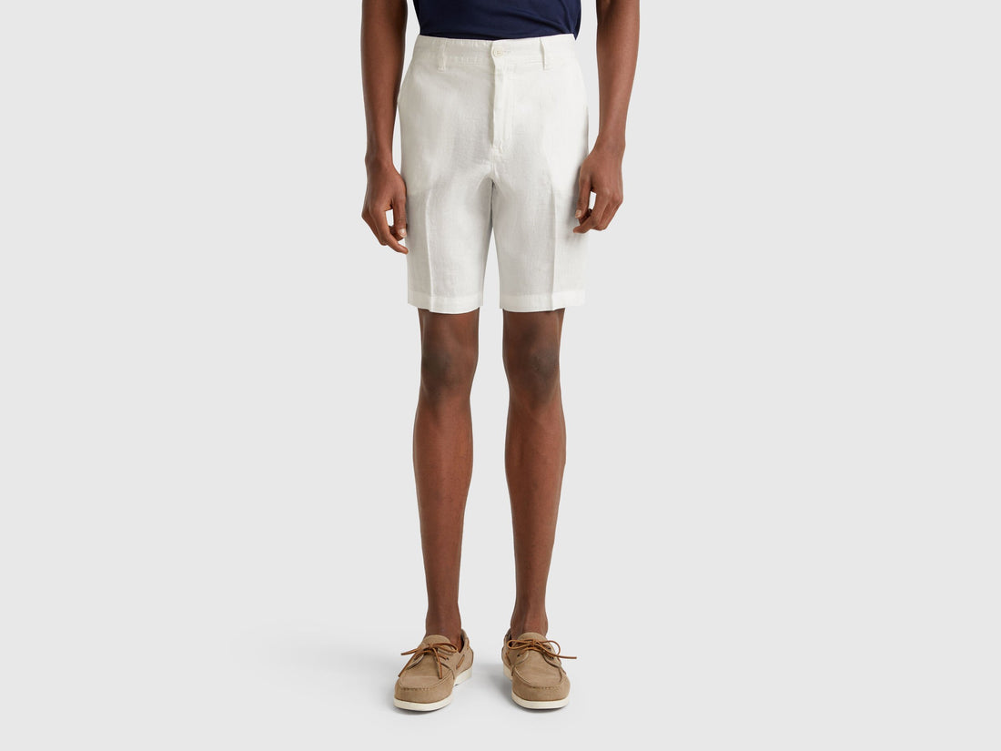 Benetton_Bermudas in Pure Linen_4AGH59548_074_02