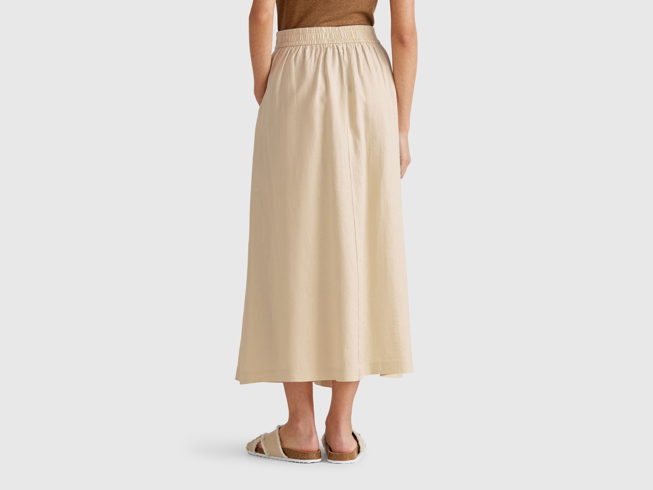 Benetton_Long Skirt in Pure Linen_4AGHD004L_152_03