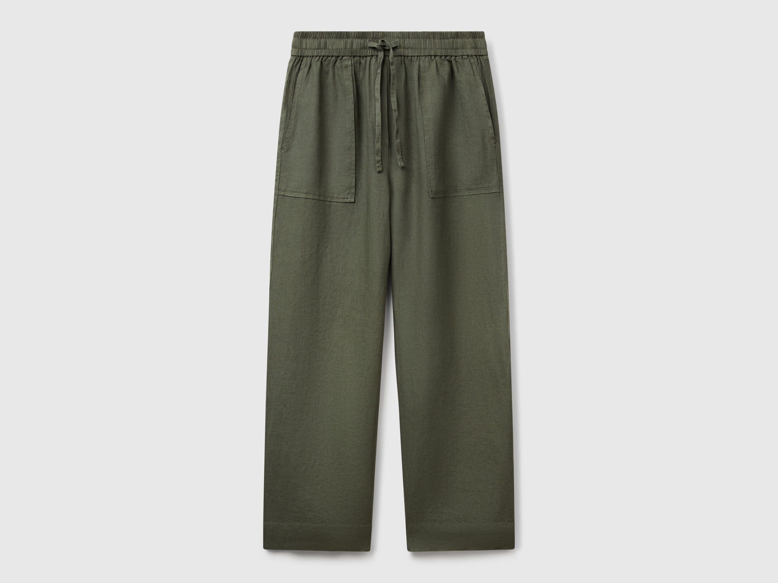 Benetton_Trousers in Pure Linen with Elastic_4AGHDF08J_20W_04