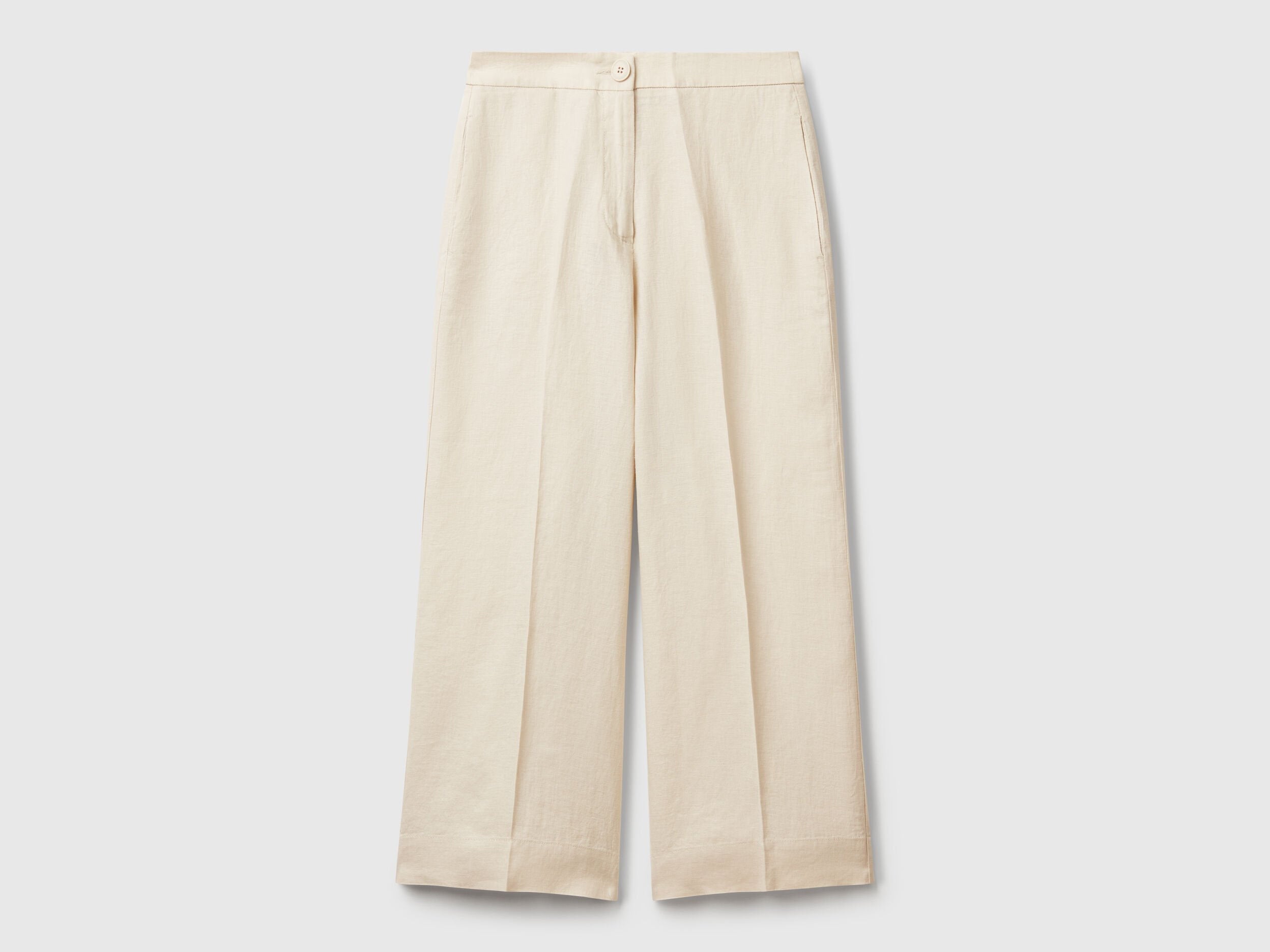 Benetton_Cropped Sweatpants in Pure Linen_4AGHDF08M_152_04