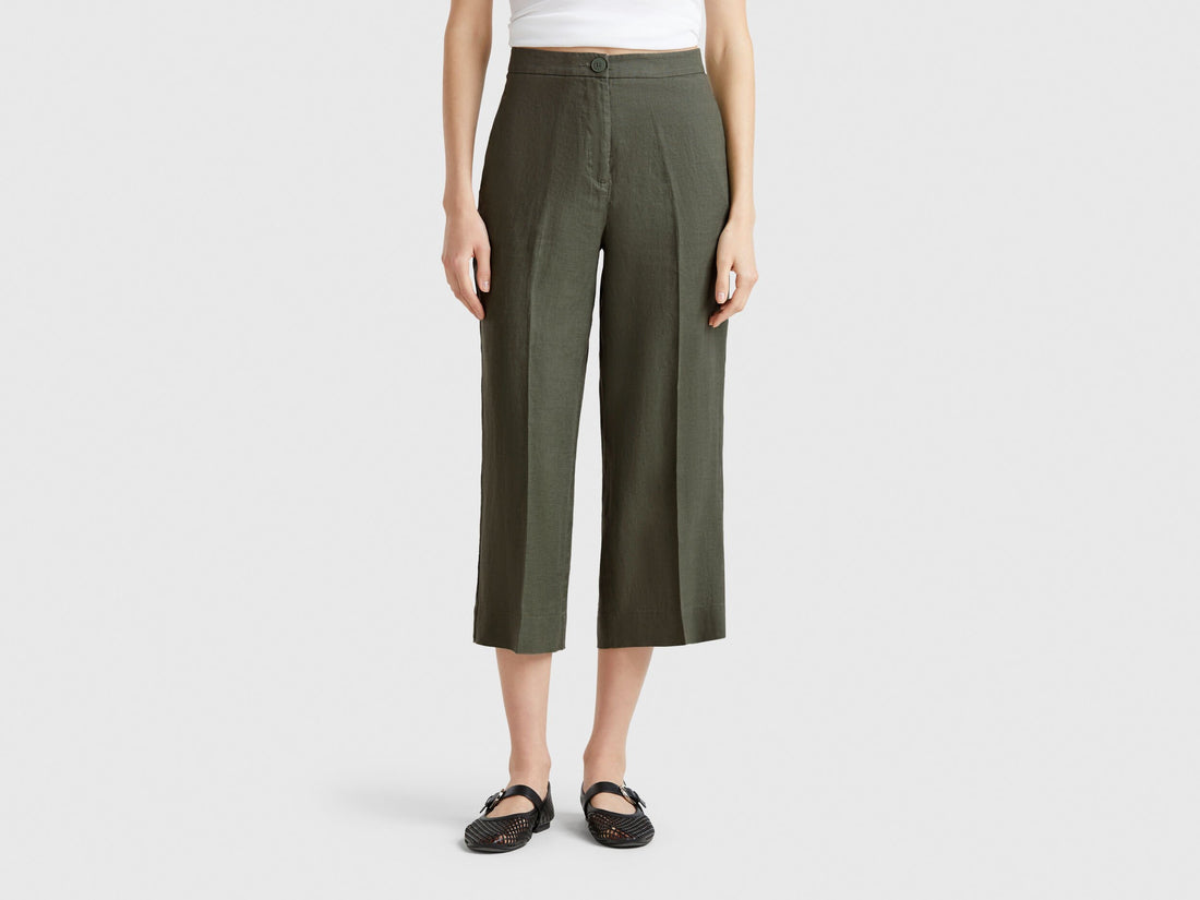 Benetton_Cropped Sweatpants in Pure Linen_4AGHDF08M_20W_02