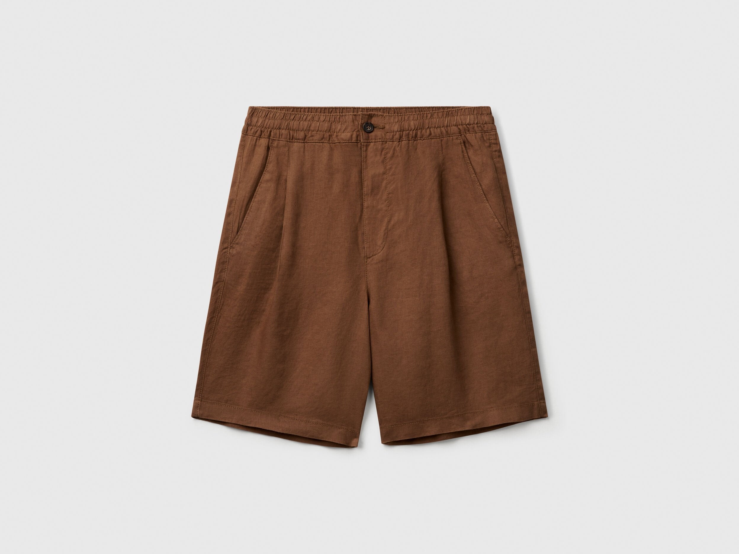 Benetton_Bermuda Shorts with Drawstring in Pure Linen_4AGHU900Z_0B1_04