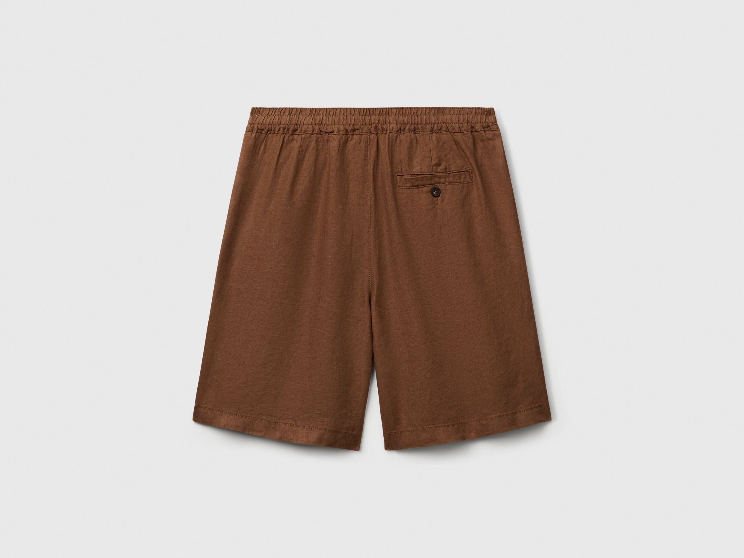 Benetton_Bermuda Shorts with Drawstring in Pure Linen_4AGHU900Z_0B1_05