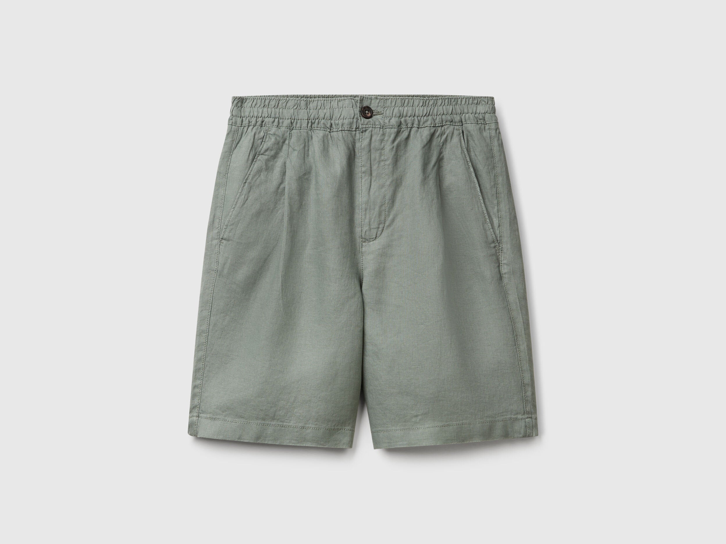 Benetton_Bermuda Shorts with Drawstring in Pure Linen_4AGHU900Z_26Y_04