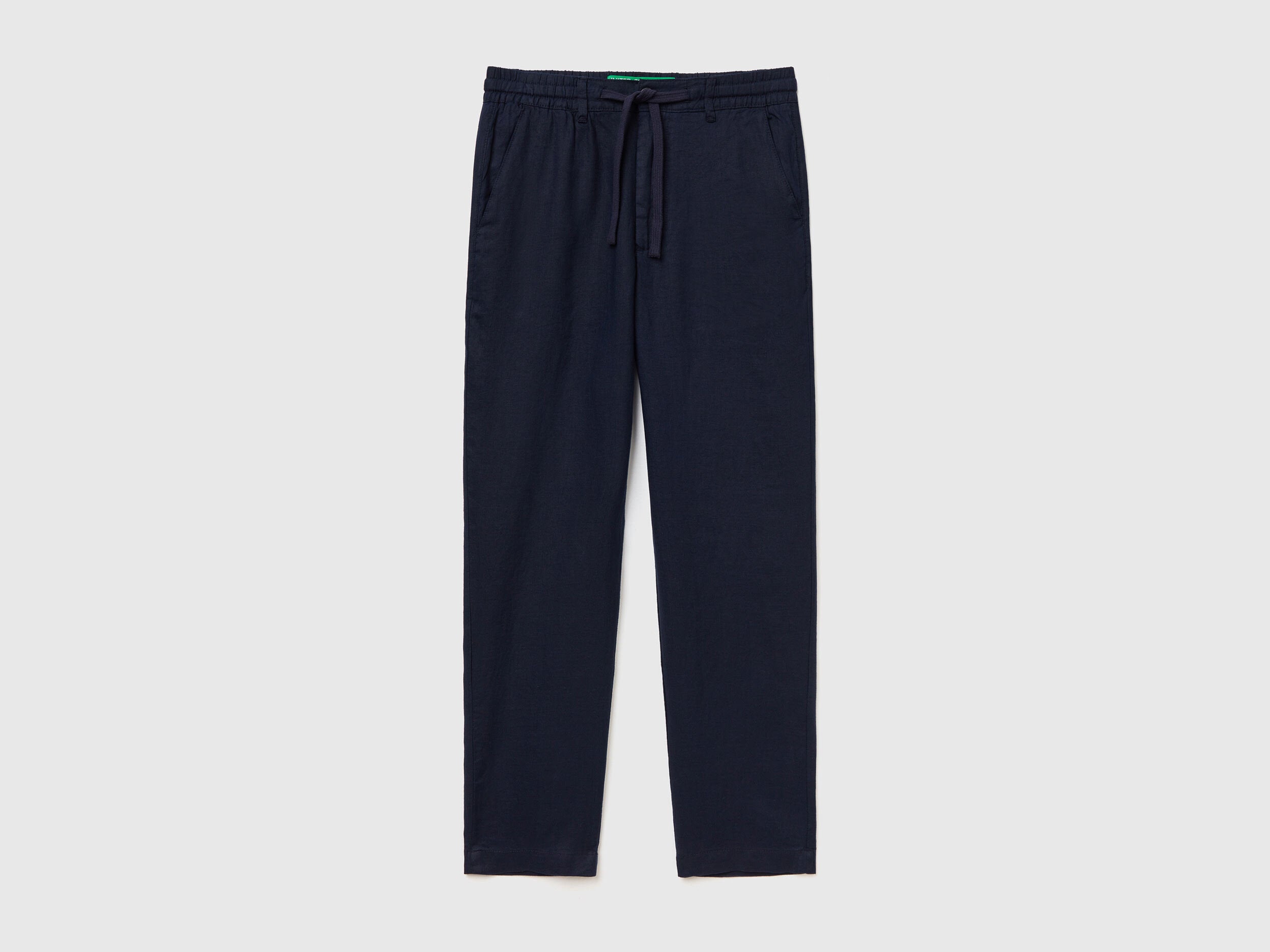 Benetton_Trousers in Pure Linen with Drawstring_4AGHUF00M_016_04