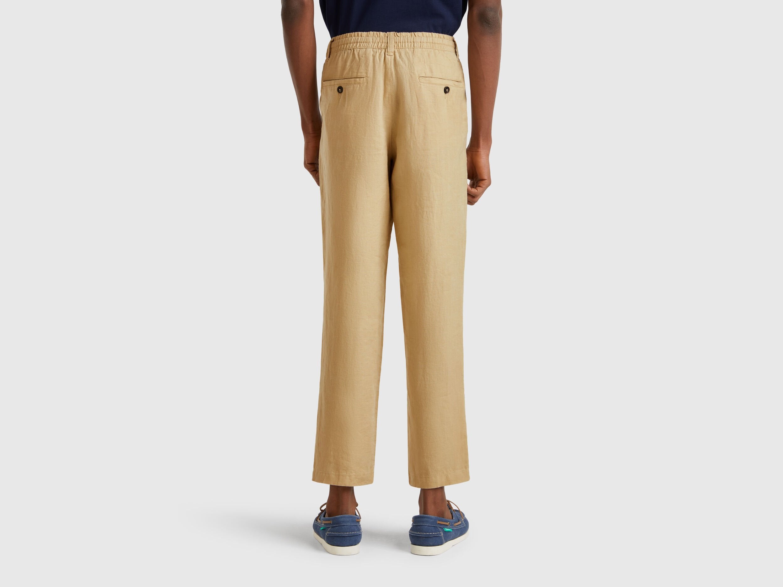 Benetton_Trousers in Pure Linen with Drawstring_4AGHUF00M_393_03