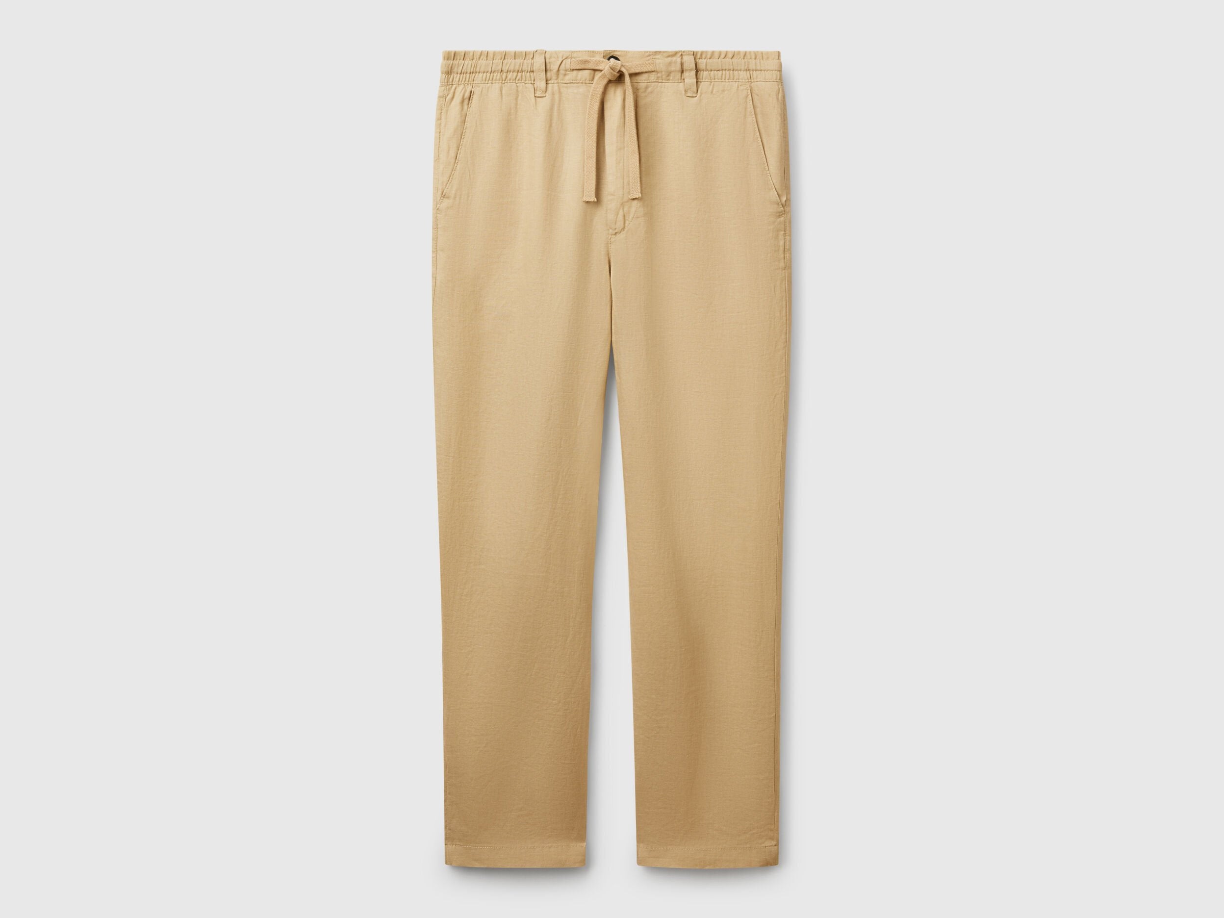 Benetton_Trousers in Pure Linen with Drawstring_4AGHUF00M_393_04