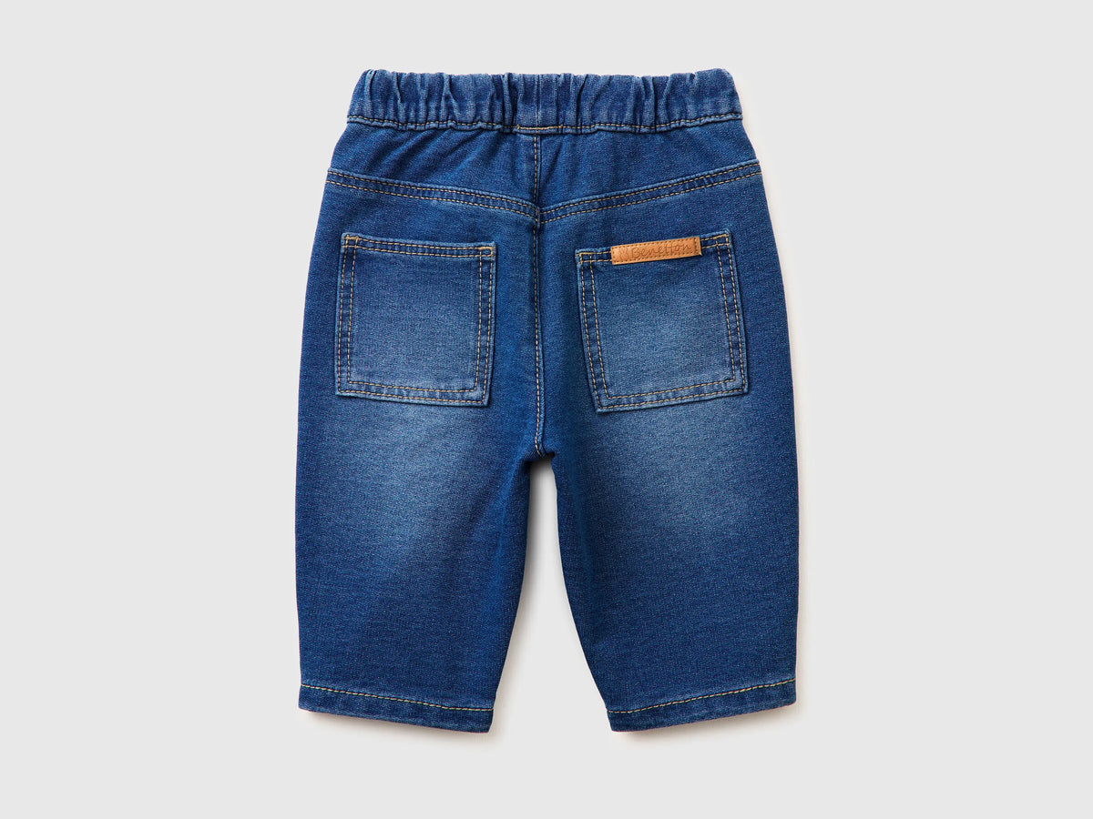 Benetton Blue New Born Denim-Effect Sweatshirt Jeans SKU: 4BAYAF01U_901 Image 02