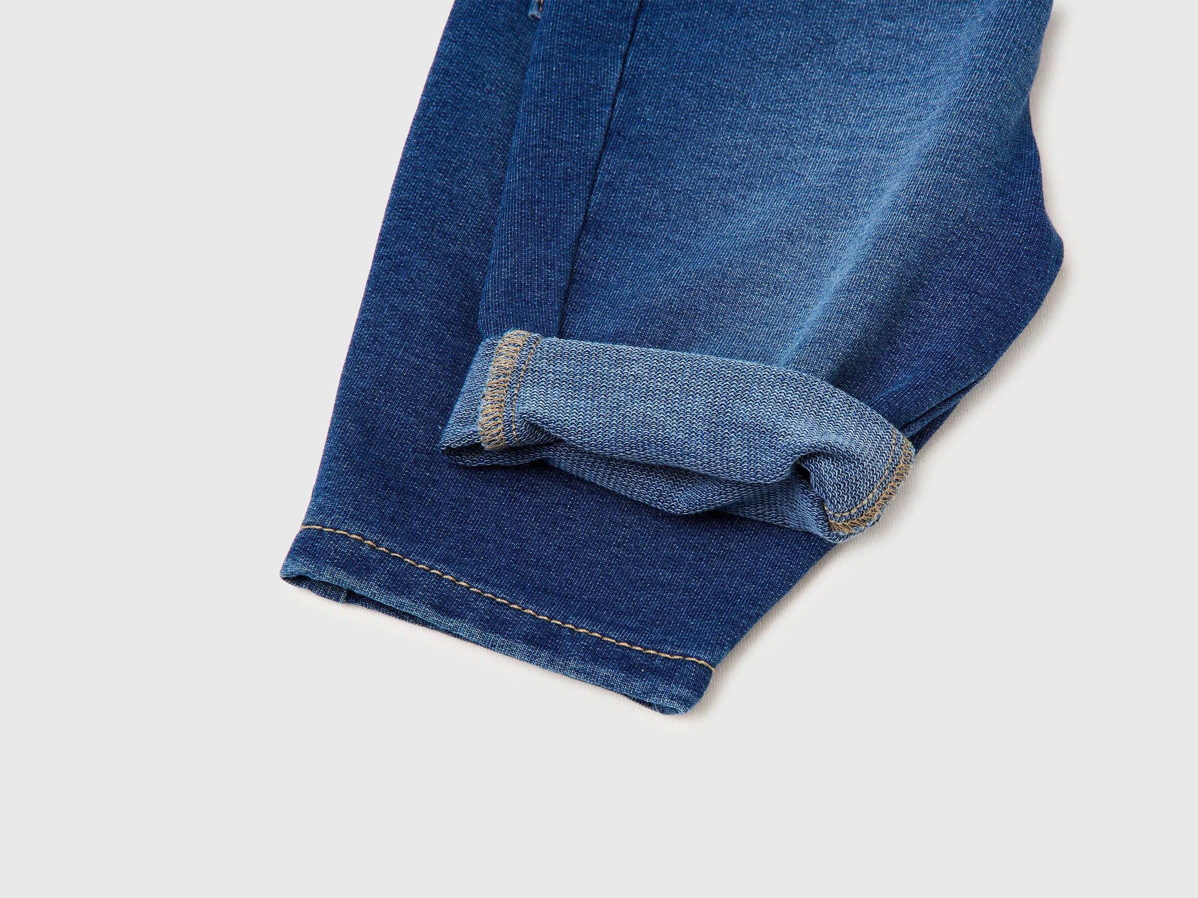 Benetton Blue New Born Denim-Effect Sweatshirt Jeans SKU: 4BAYAF01U_901 Image 03