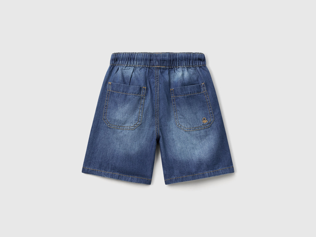 Benetton_Chambray Bermudas with Drawstring_4DHJG9034_901_02