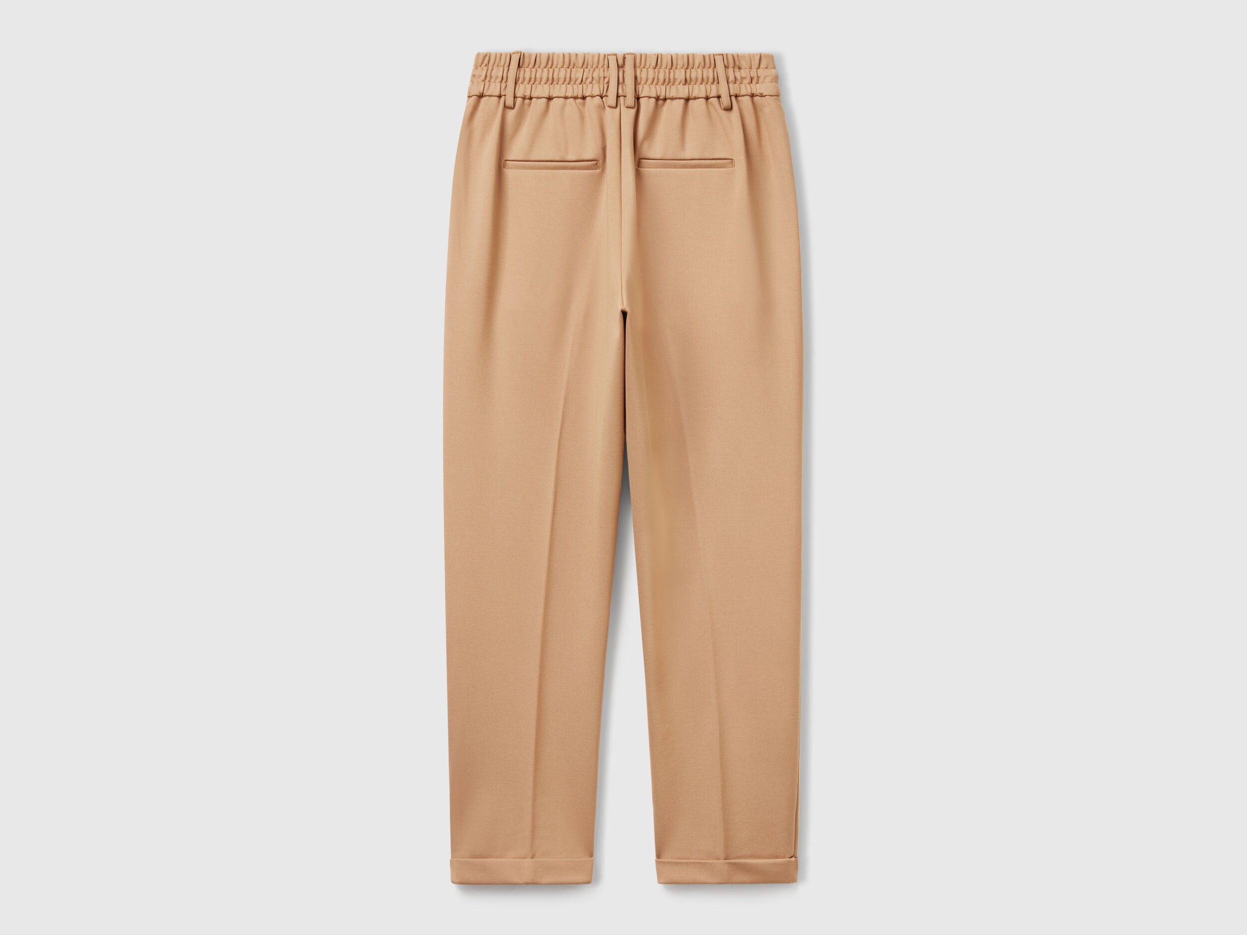 Benetton_Camel_Yarn Dyed Trousers with Drawstring_4DI4DF00J_34A_04