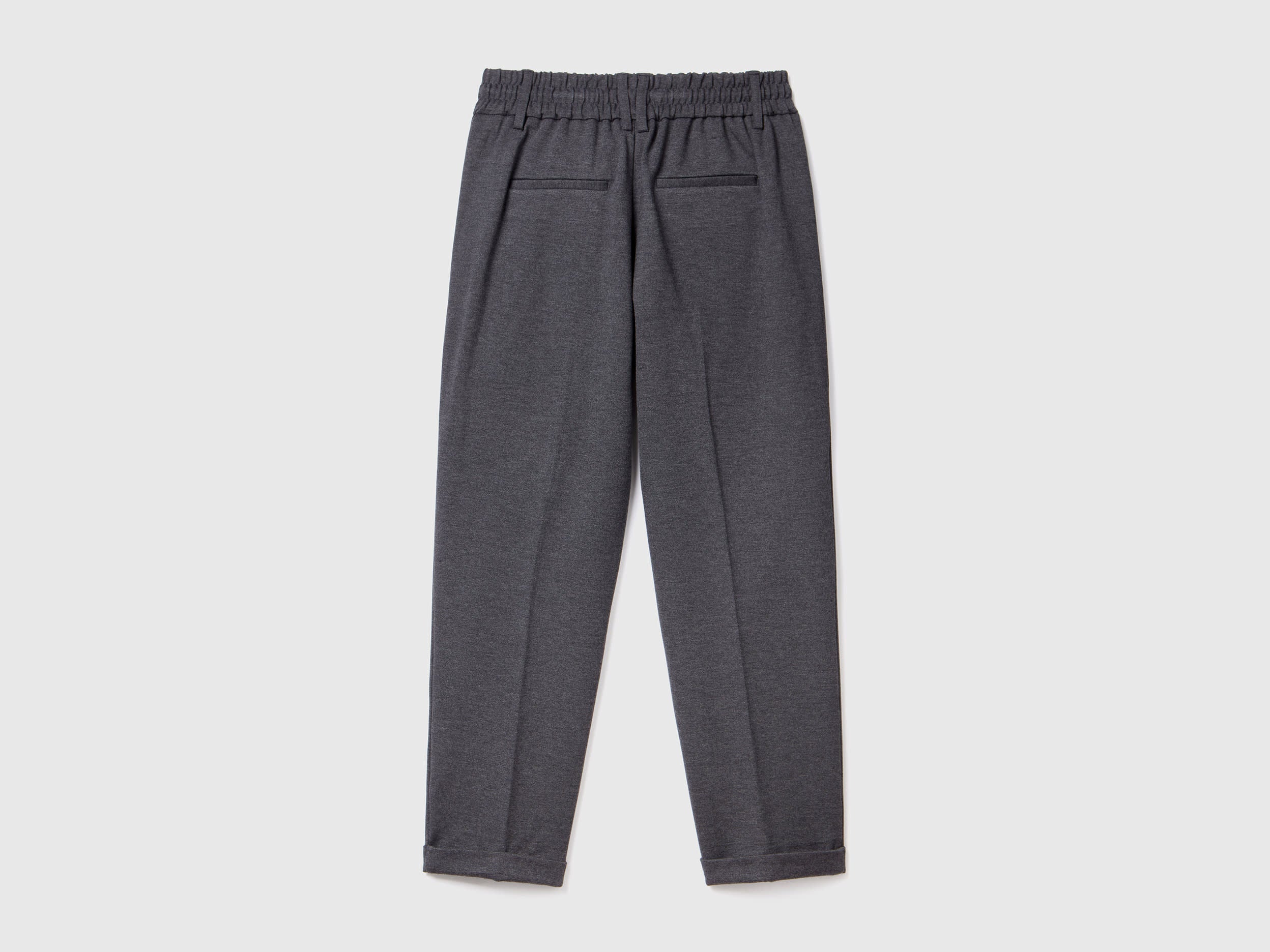 Benetton_Gray_Yarn Dyed Trousers with Drawstring_4DI4DF00J_907_05