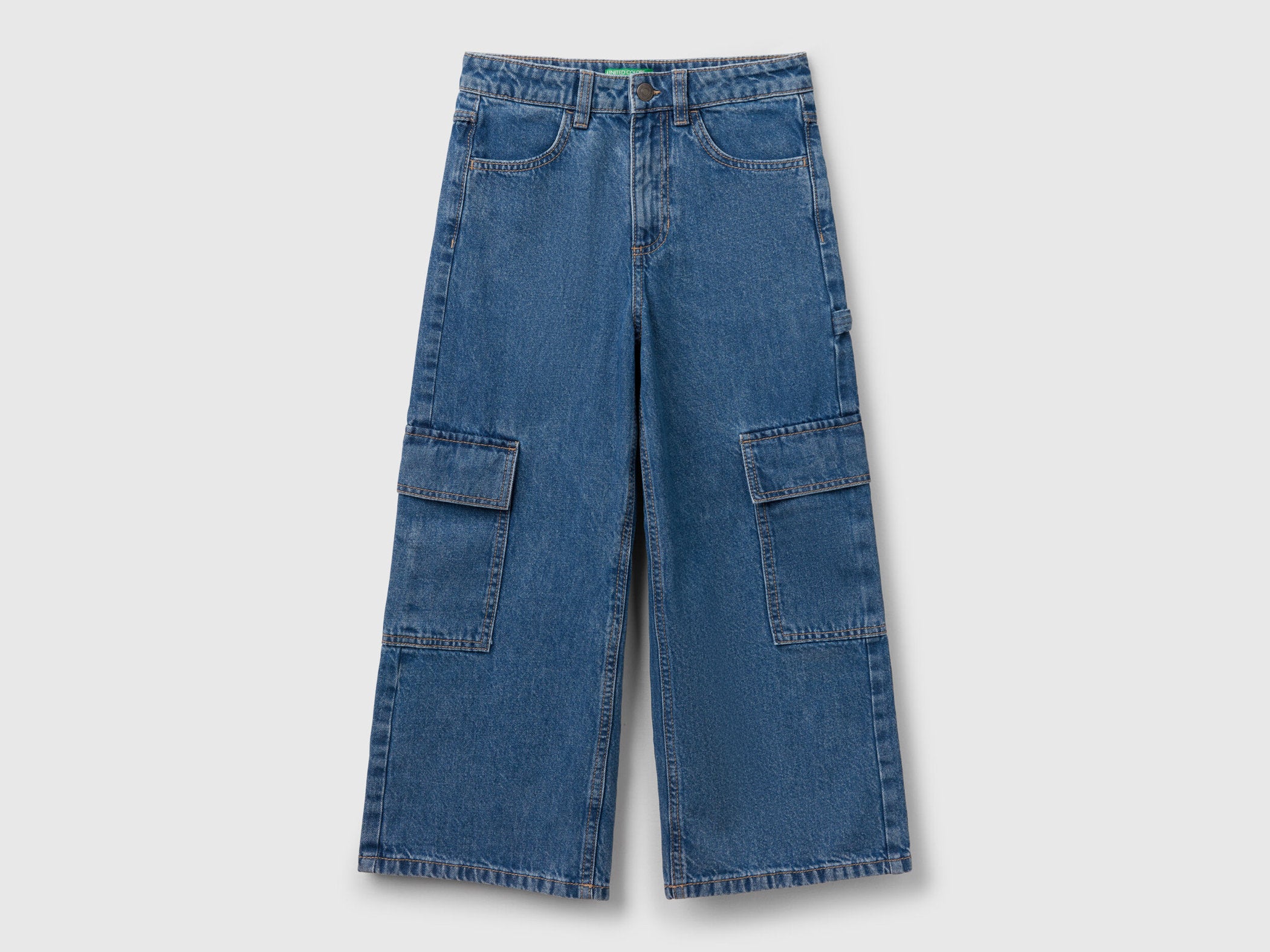 Benetton_Loose Fit Cargo Jeans_4DW2CE035_901_01