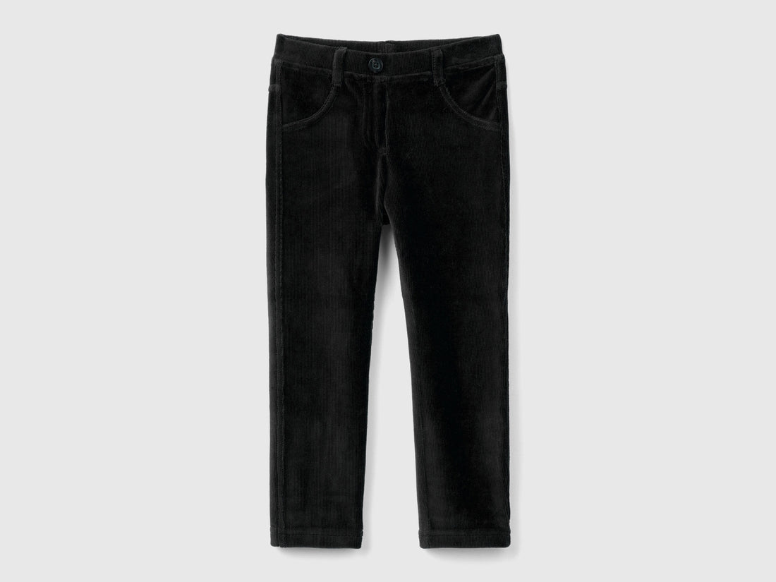 Benetton_Black_Ribbed Chenille Trousers_4DZBGE00L_100_01