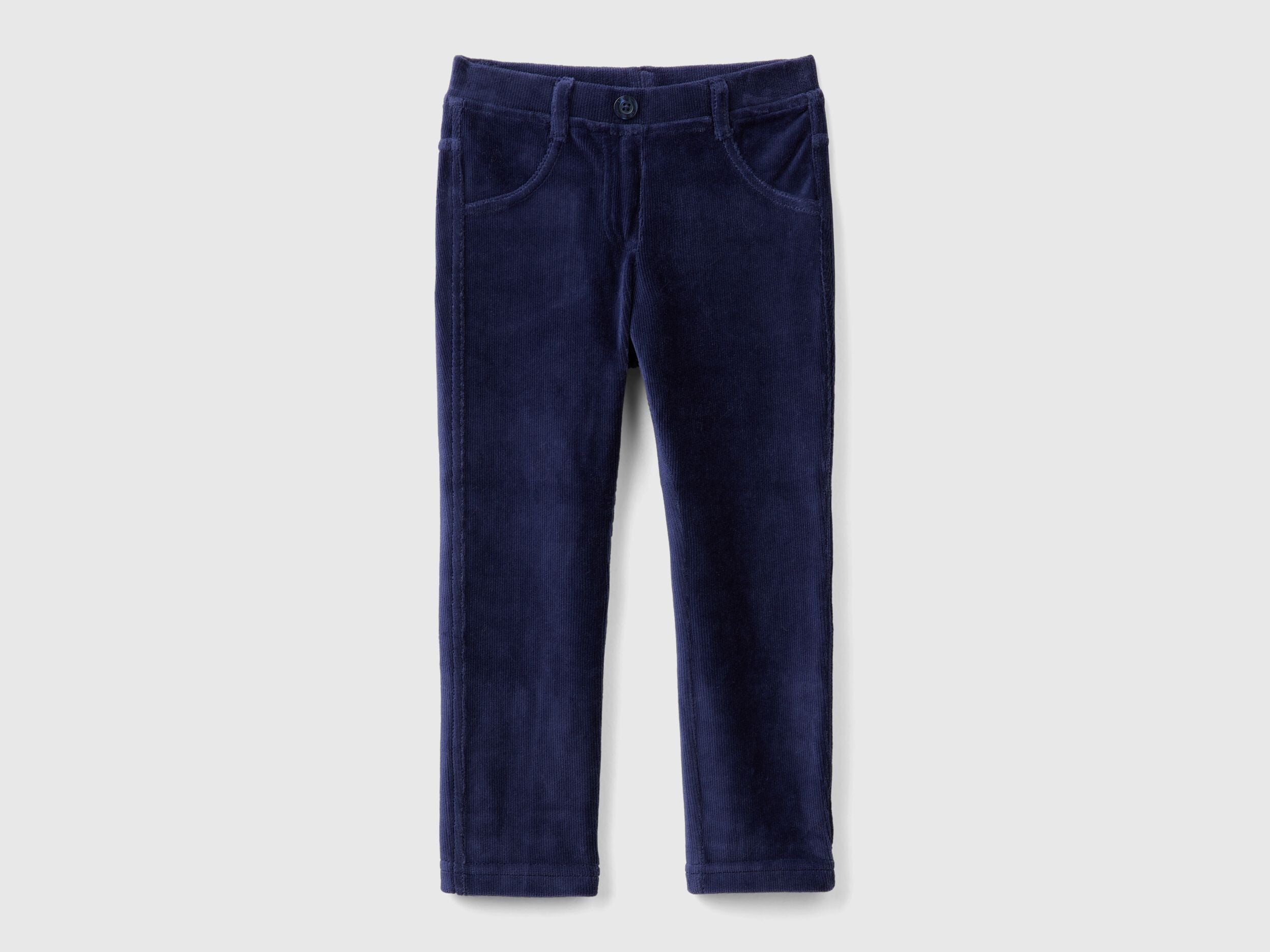Benetton_Dark Blue_Ribbed Chenille Trousers_4DZBGE00L_252_01